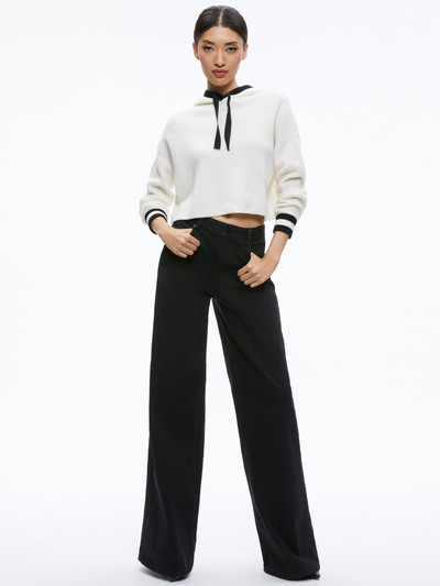 Alice + Olivia LUMI RIBBED KNIT HOODIE outlook