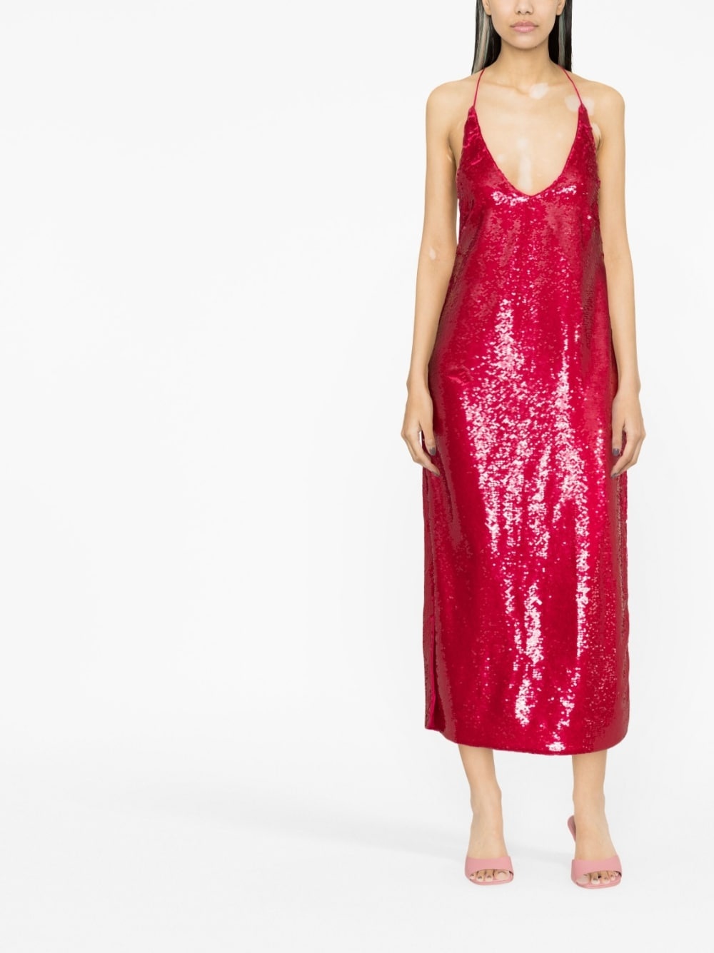 sequin-embellished midi dress - 4