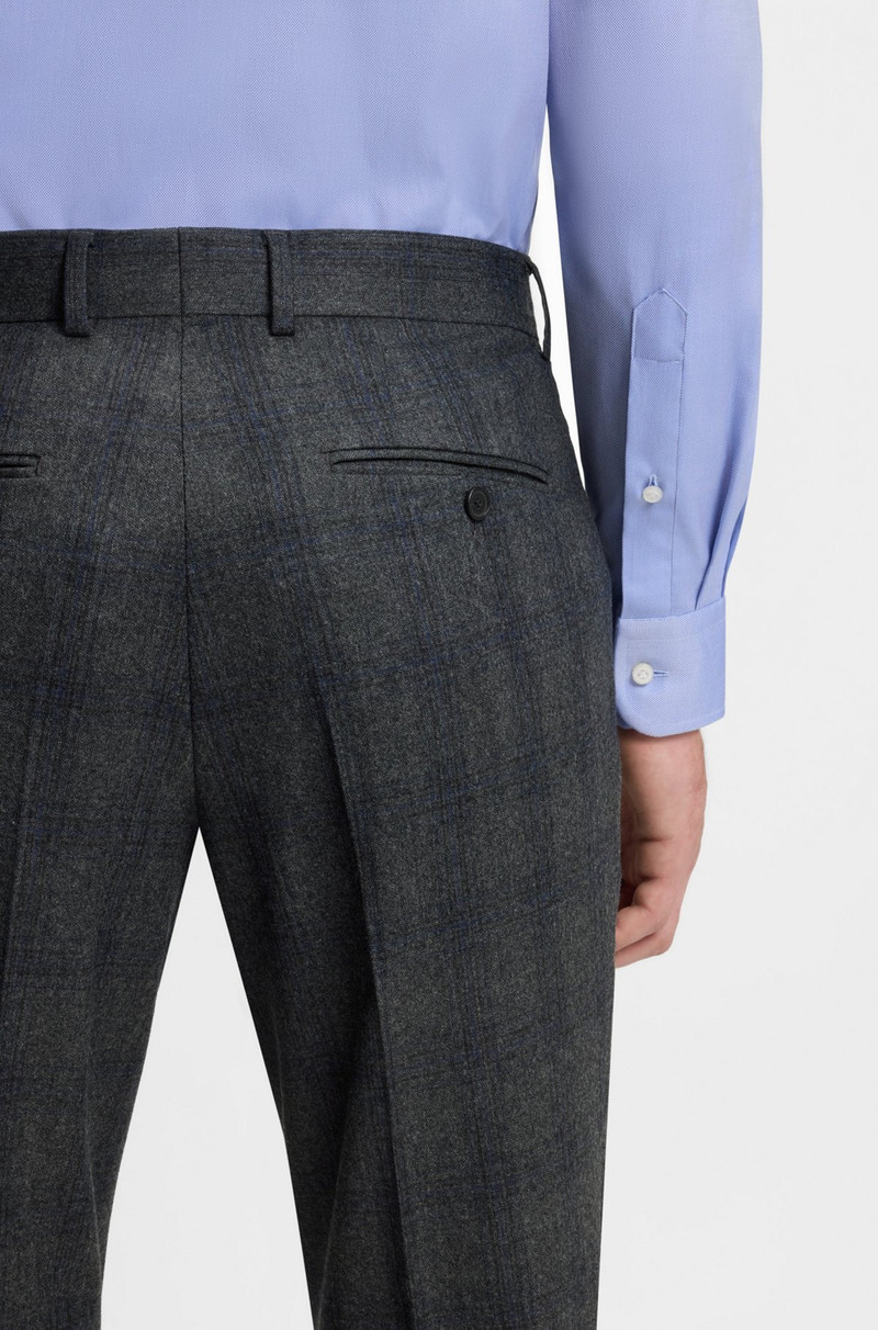 BECKHAM X BOSS SLIM-FIT TROUSERS IN CHECKED VIRGIN WOOL 5