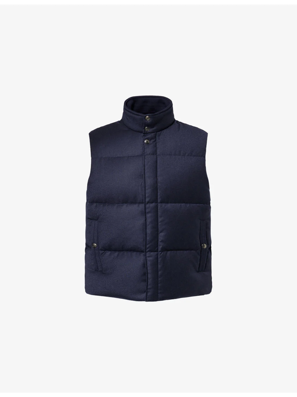 High-Neck Relaxed-Fit Wool And Cashmere-Down Gilet - 1