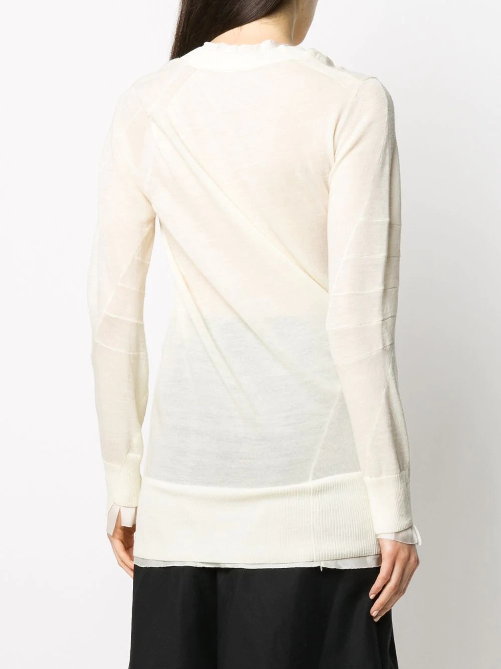 semi-sheer knitted jumper - 4