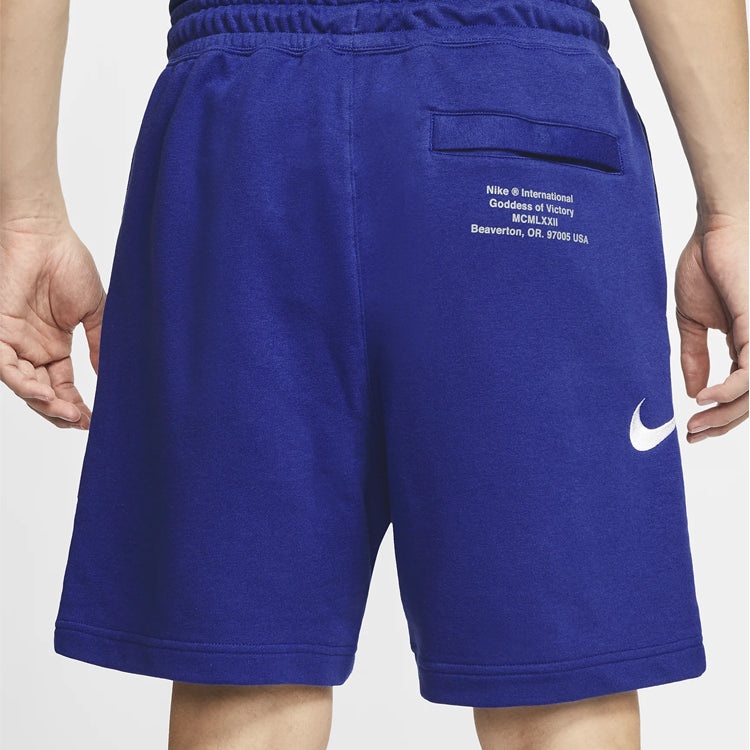 Nike Swoosh French Terry Short Casual Sports Shorts Blue CJ4883-455 - 5