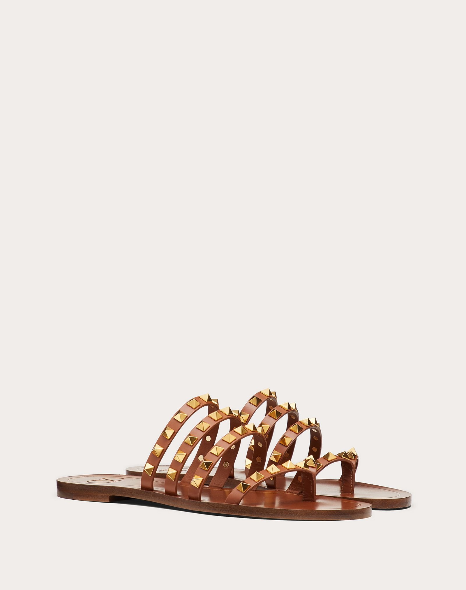 Rockstud Flair calfskin flat slide sandal - 2