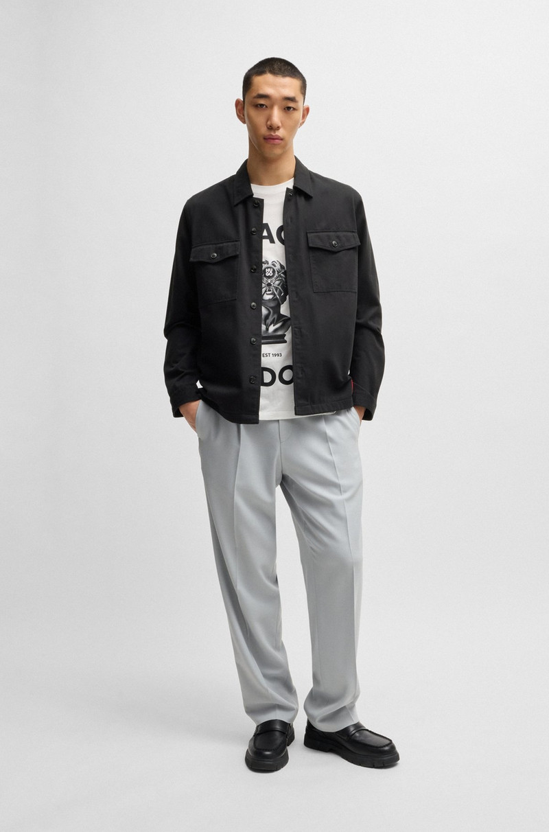 HUGO OVERSIZE-FIT OVERSHIRT IN COTTON GABARDINE outlook