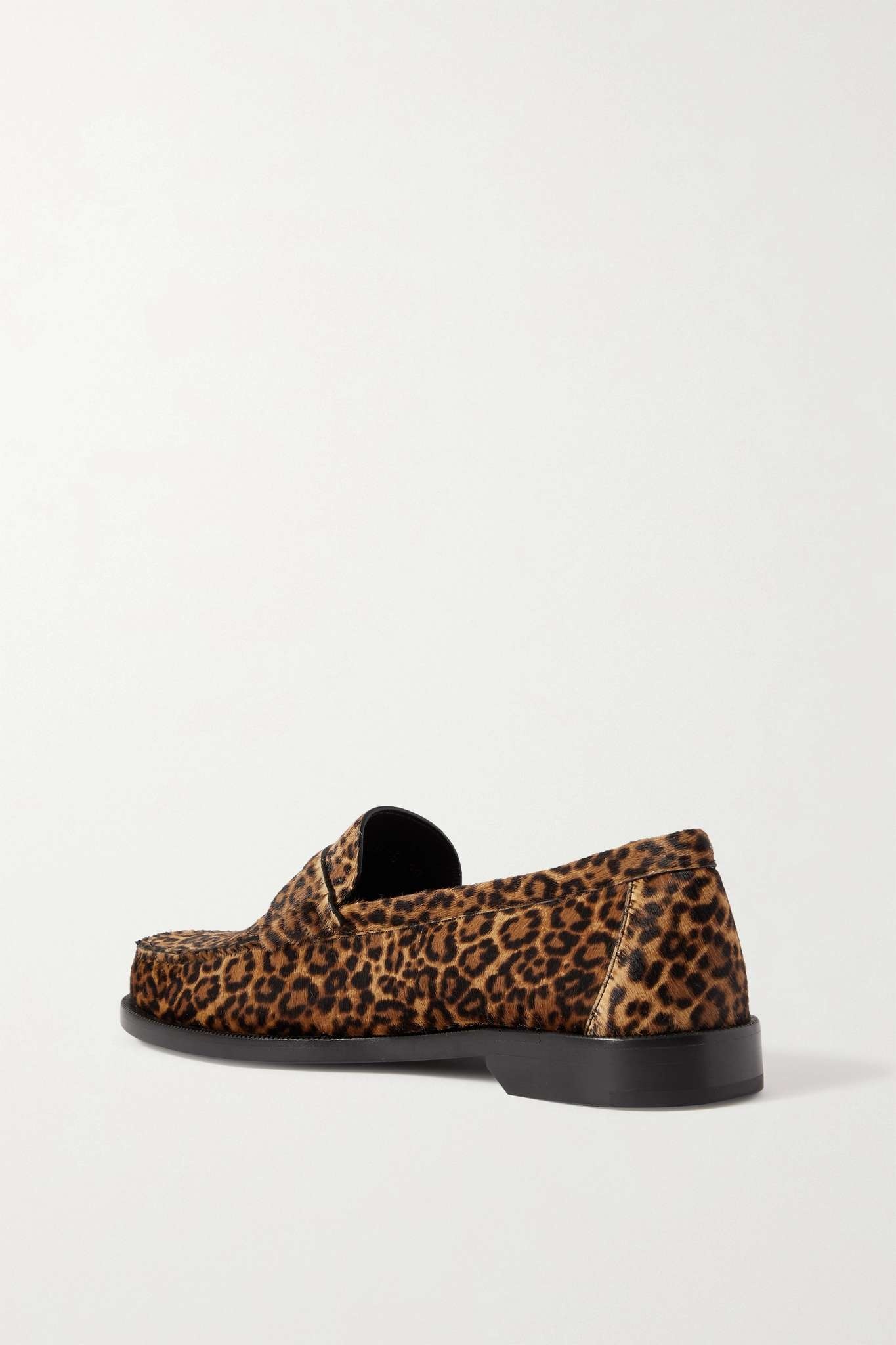 Leopard-print calf hair loafers - 3