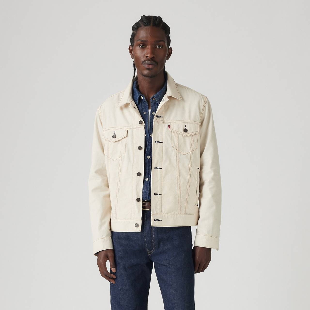 COTTON LINEN TRUCKER JACKET - 2