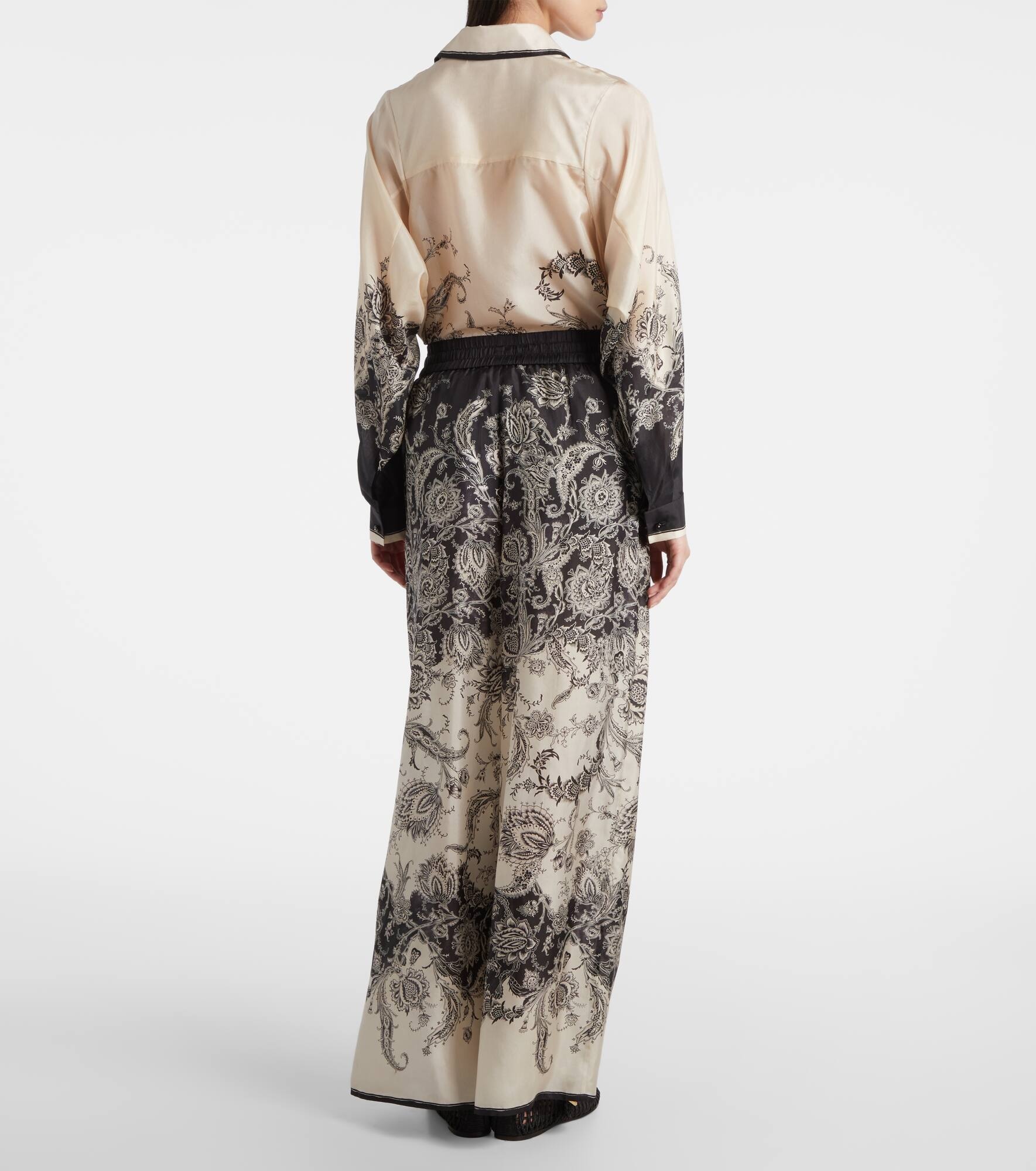 Rhiannon paisley silk wide-leg pants - 3