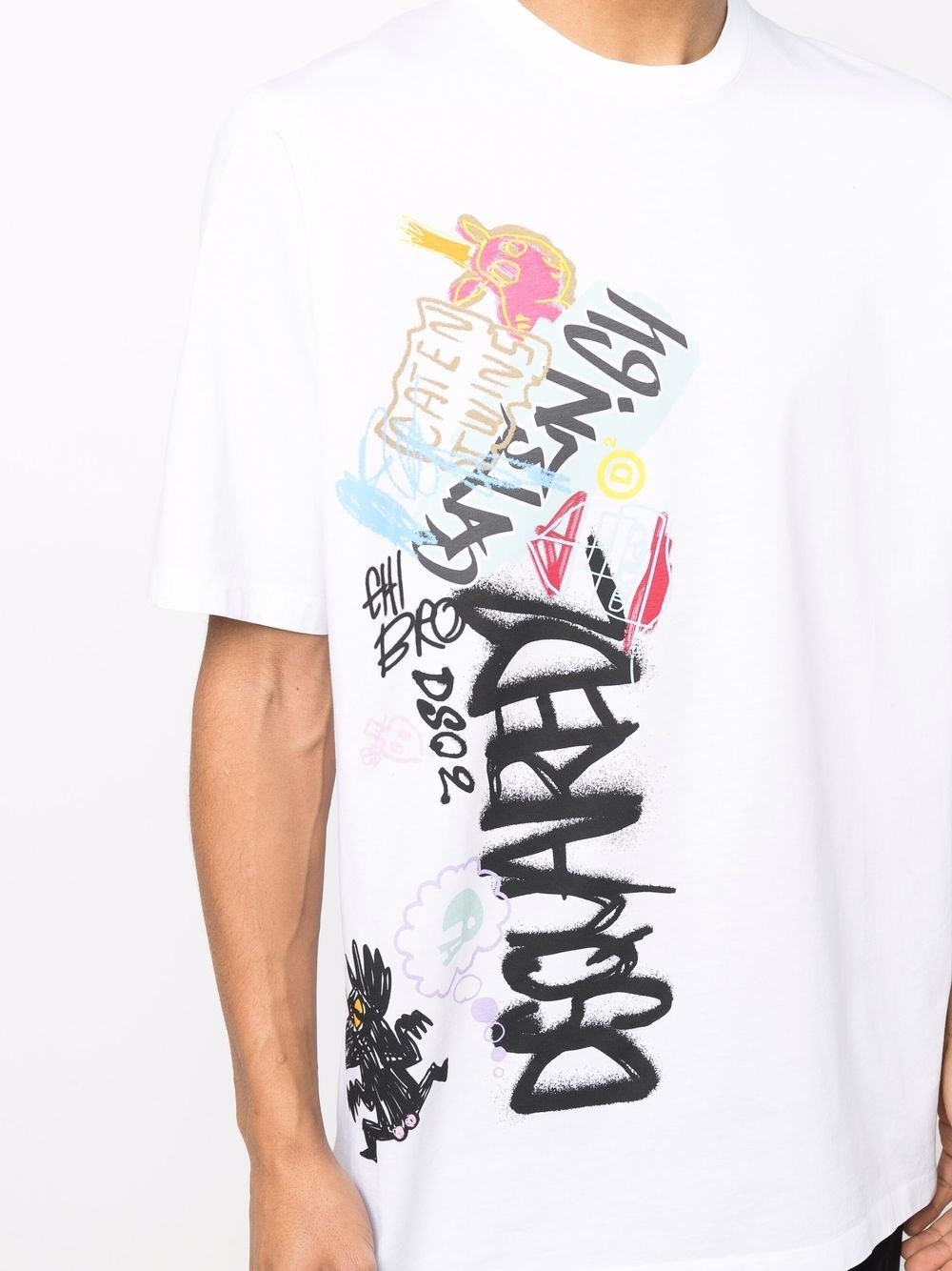 graffiti logo-print cotton T-shirt - 5