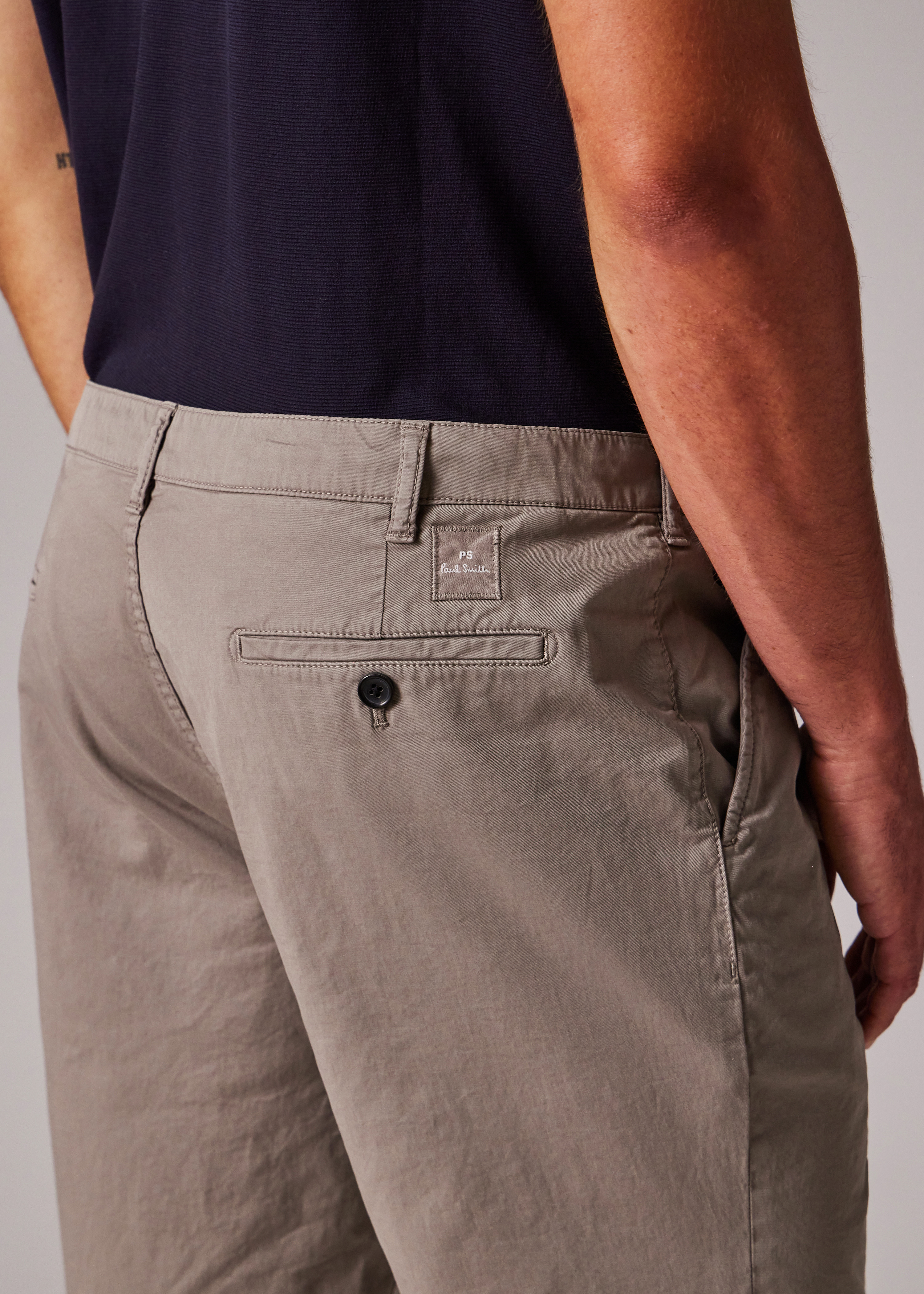 Slate Grey Organic Cotton-Twill Shorts - 4