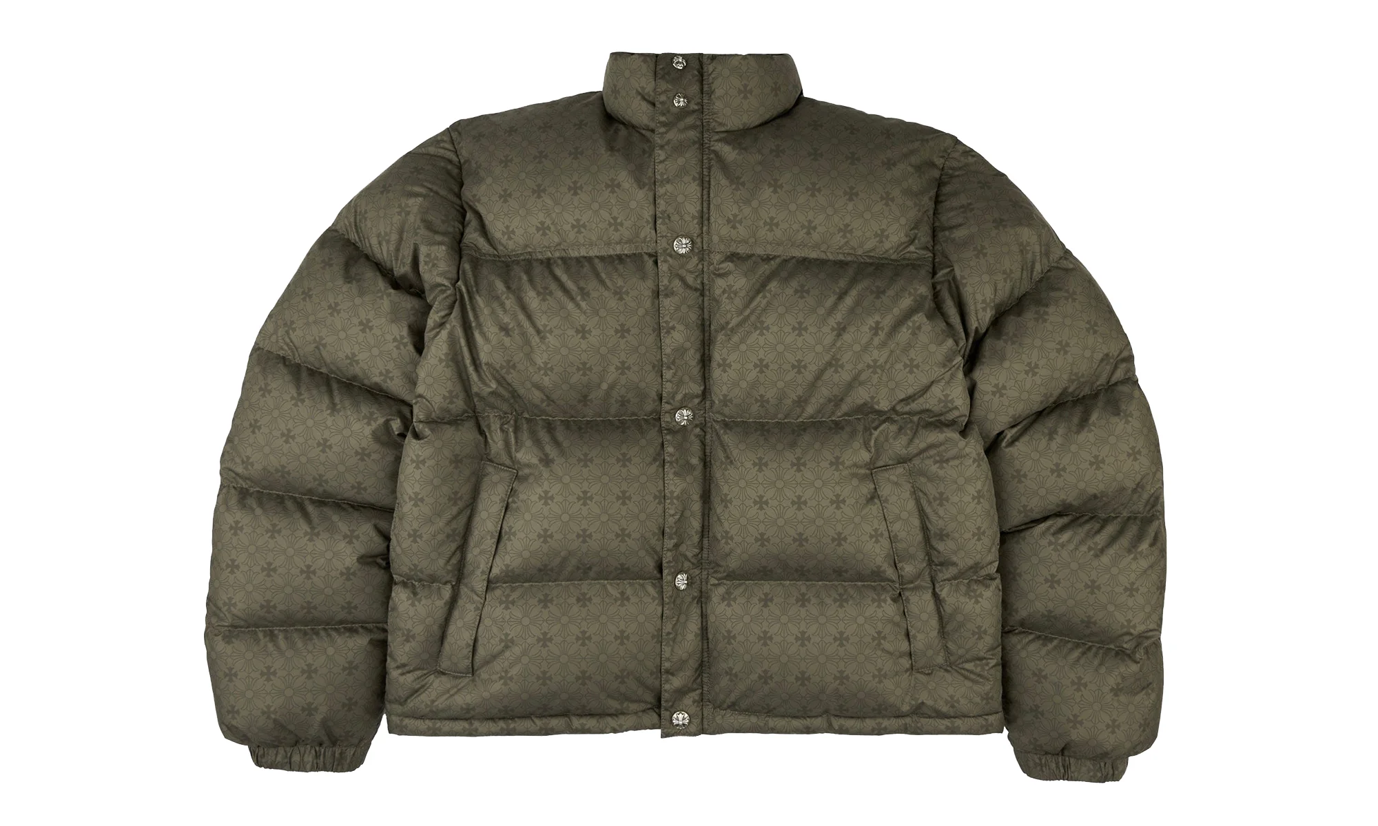Cross Monogram Print Down Puffer Jacket "Olive Green" CHRM1210 - 1