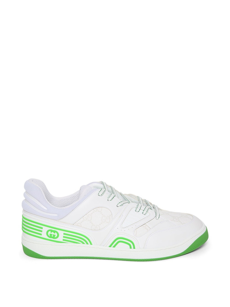 Love Parade Basket Low Top Sneaker White And Bright Green - 1