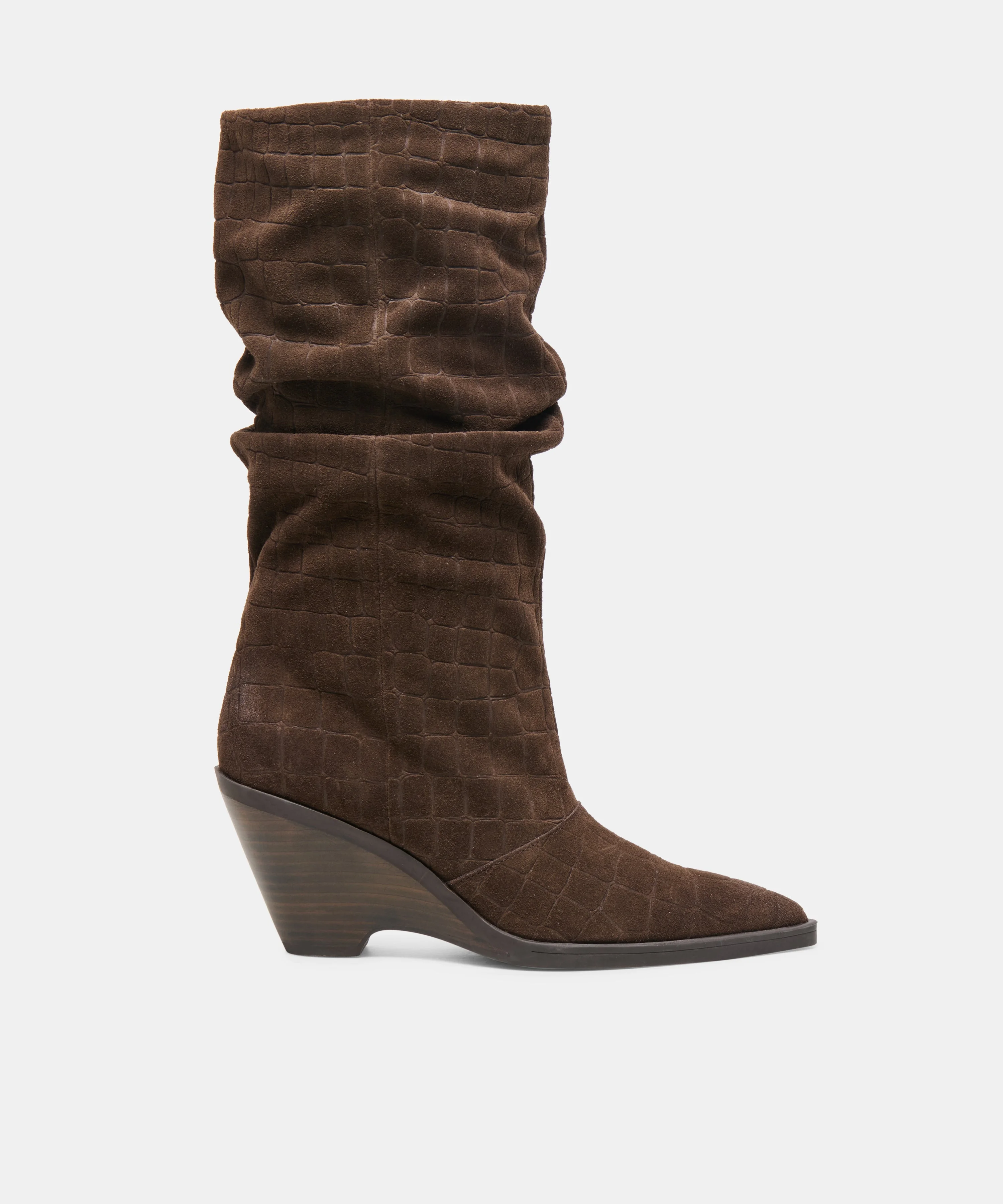 ADISEN BOOTS ESPRESSO EMBOSSED SUEDE - 1