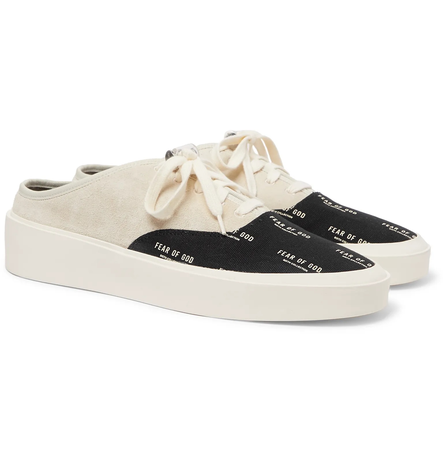 101 Suede and Logo-Print Canvas Backless Sneakers - 2