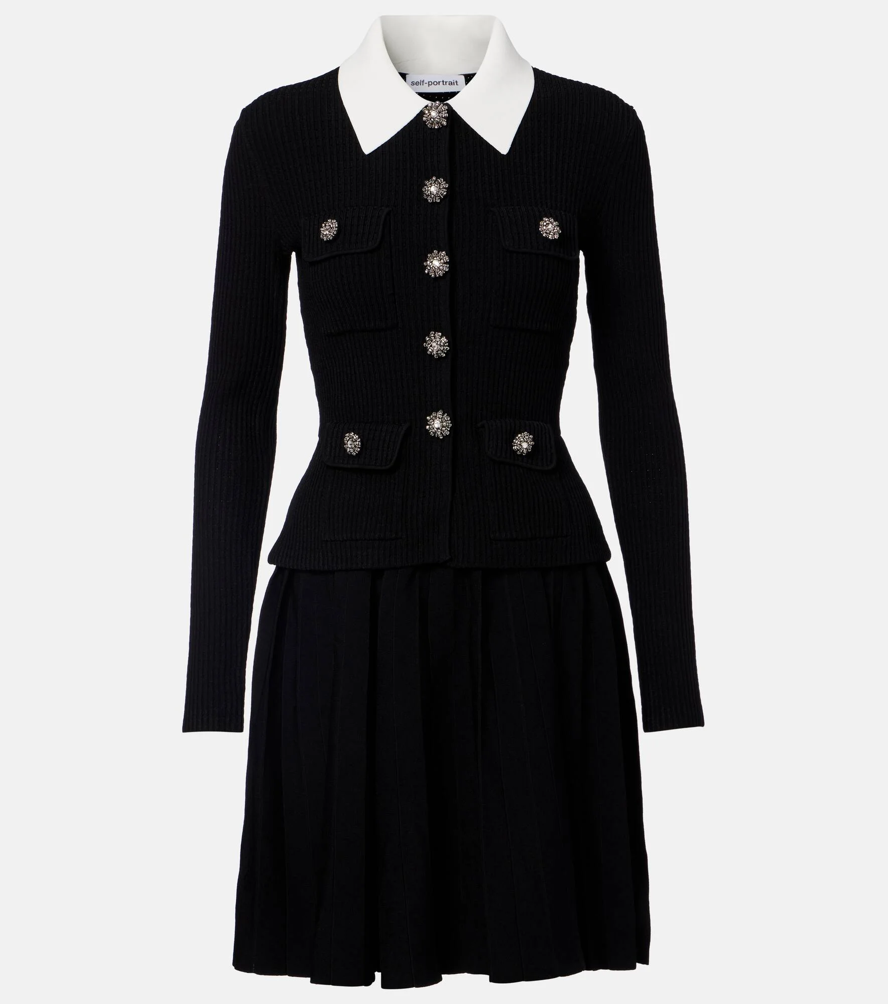 Embellished pleated minidress - 1