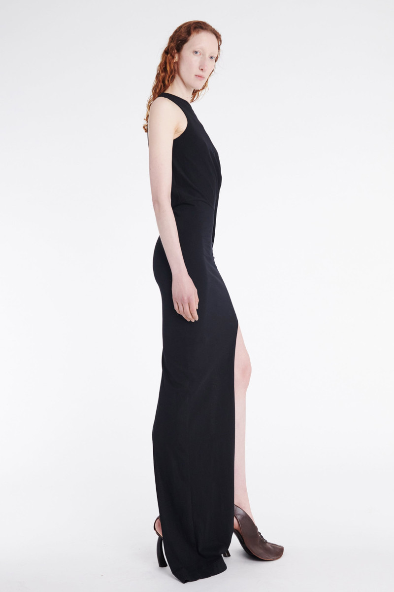A.W.A.K.E. MODE ASYMMETRIC MAXI DRESS WITH CUT OUT BLACK outlook