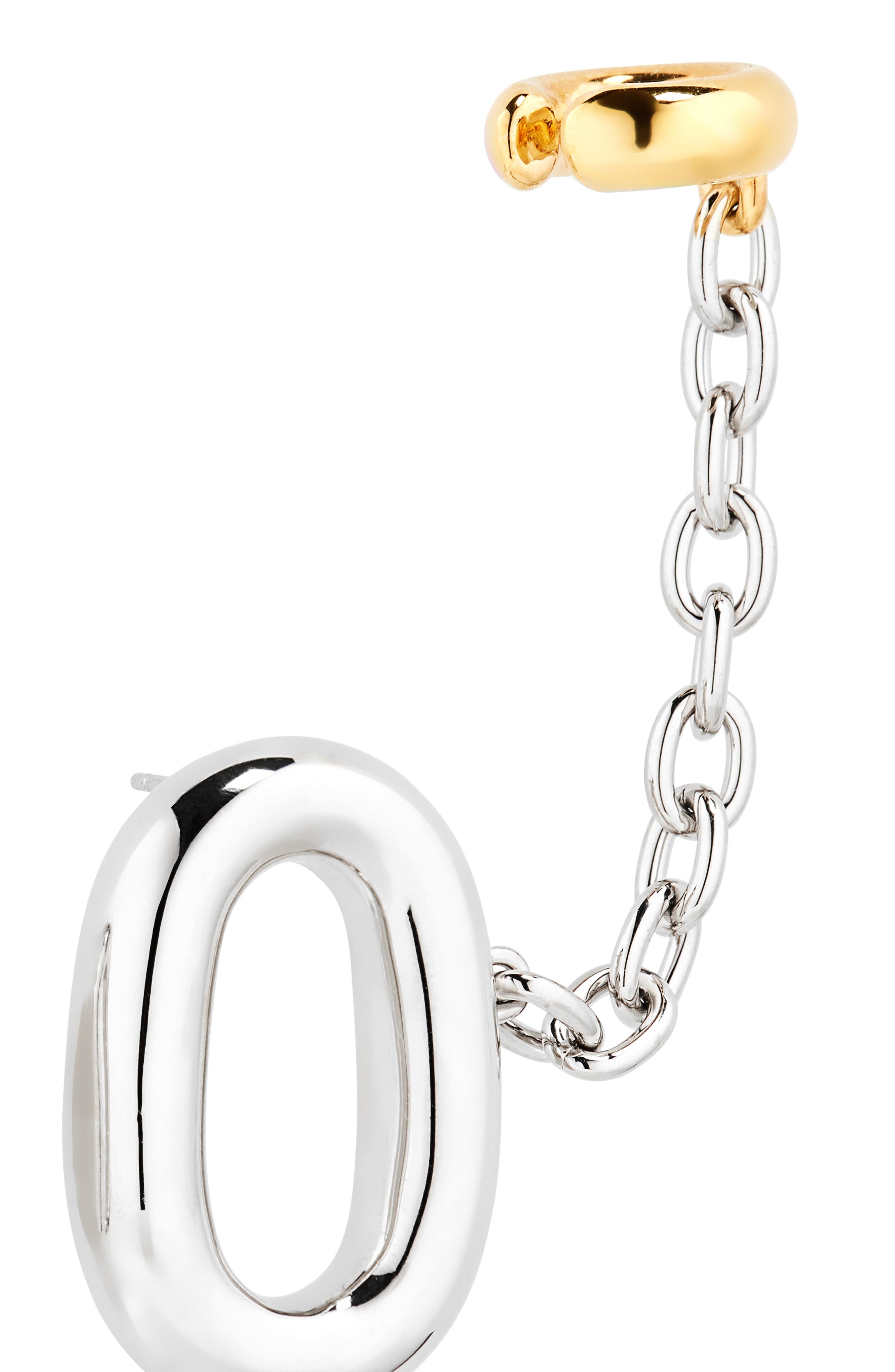 Rabanne XL Link Earrings With Attached Ear Cuff in Silver /Gold at Nordstrom - 5