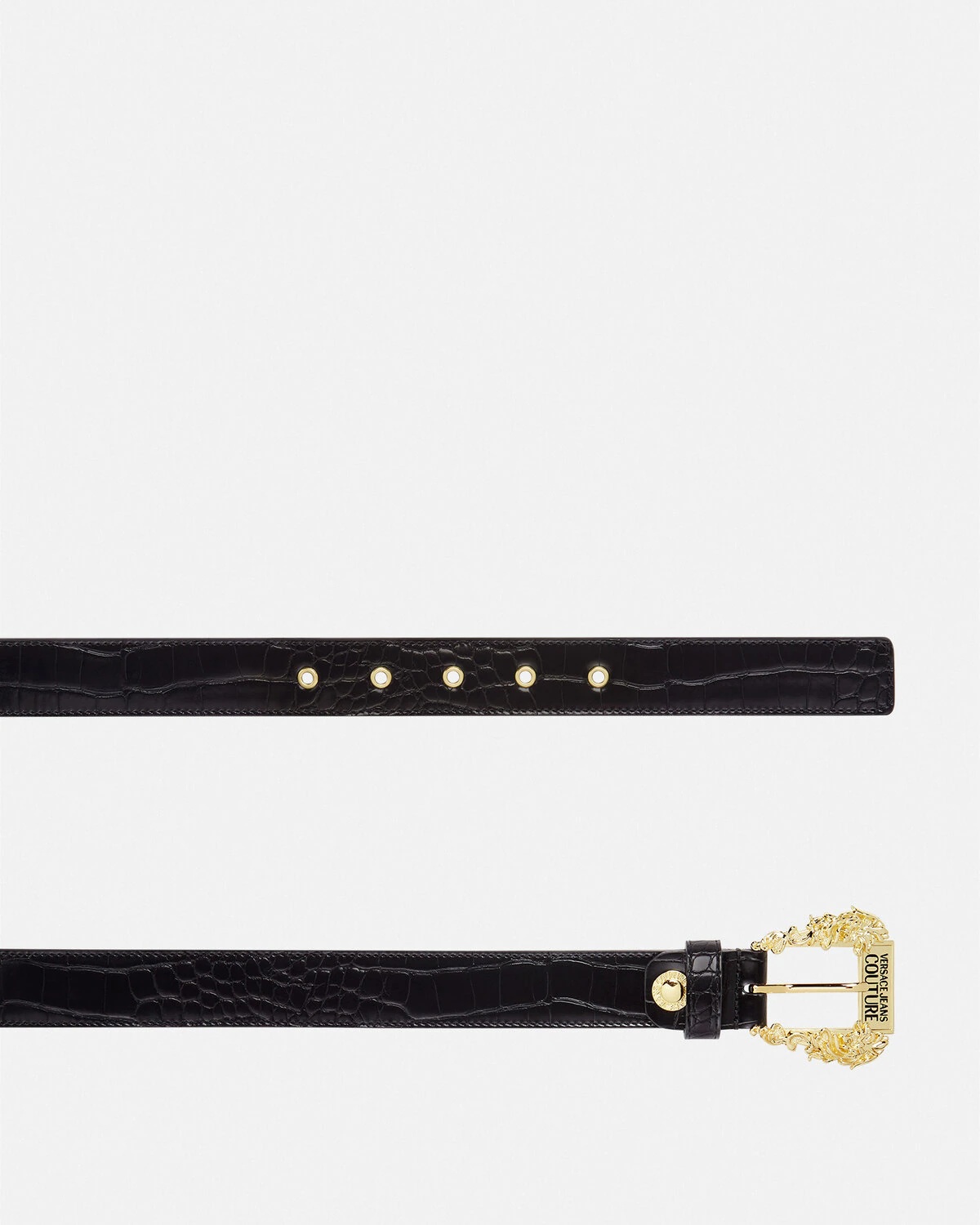 Embossed Baroque Buckle Thin Belt - 2
