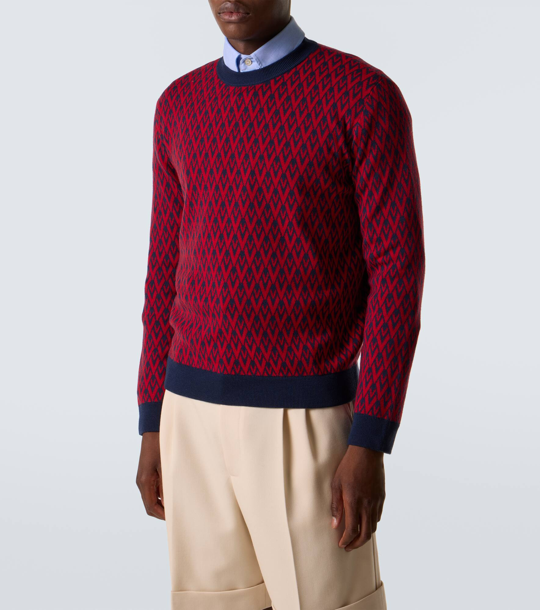 Toute La V virgin wool jacquard sweater - 3
