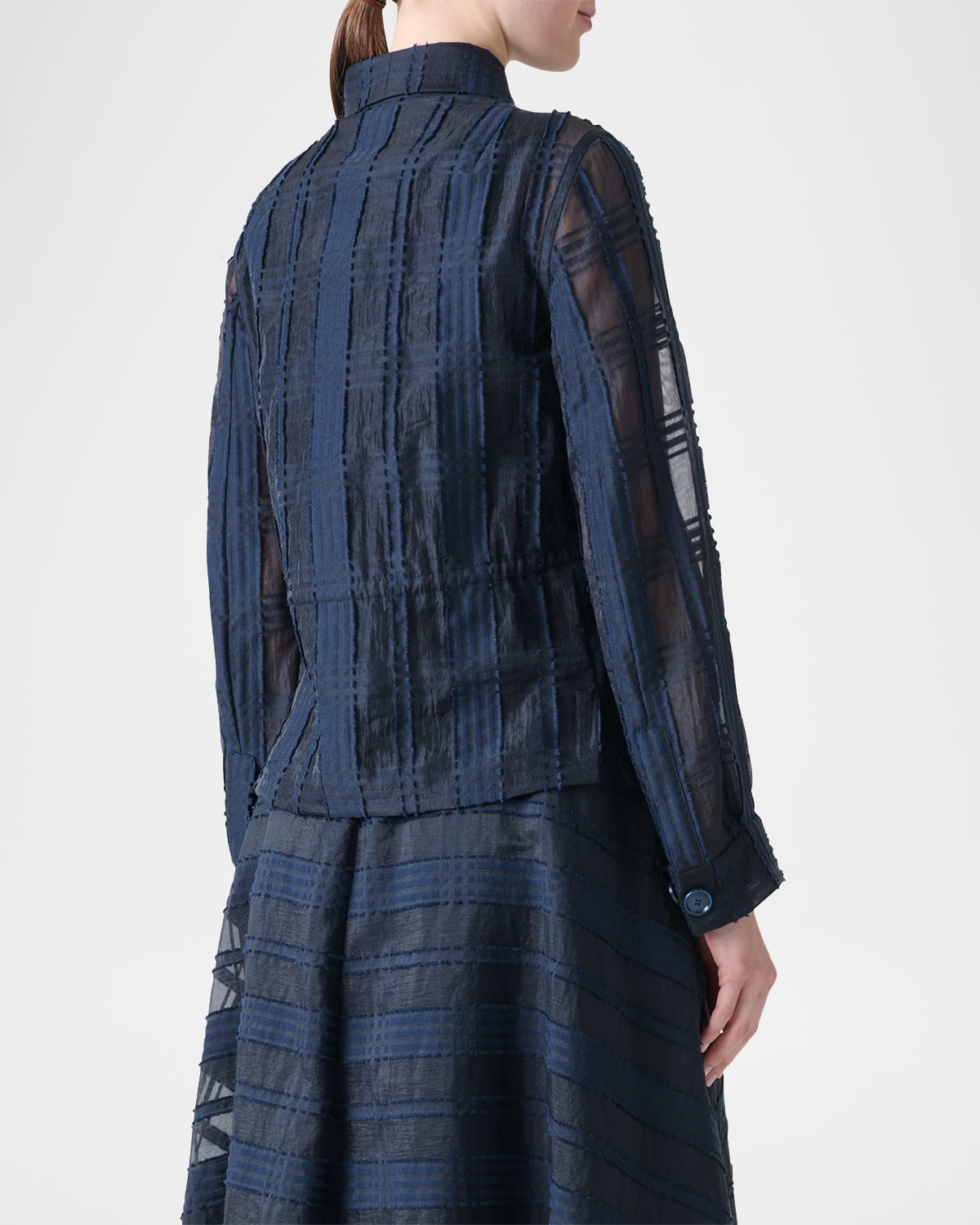 Tom Organdy Plaid Short Jacket - 3