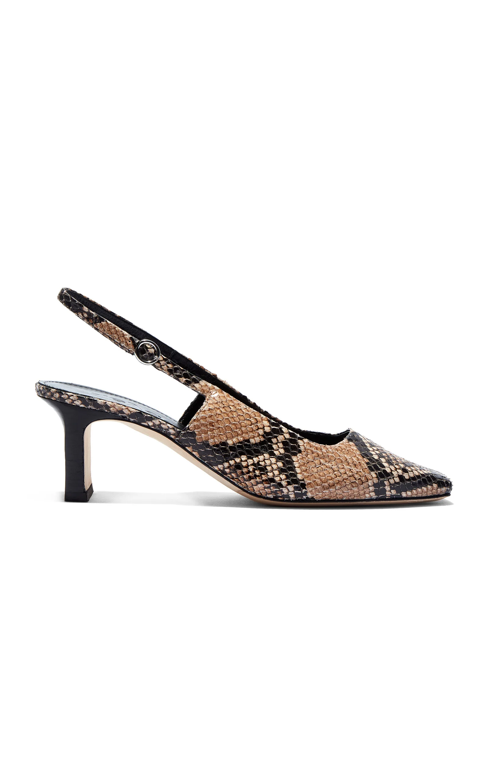 Liza Snake-Effect Leather Slingback Pumps animal - 1