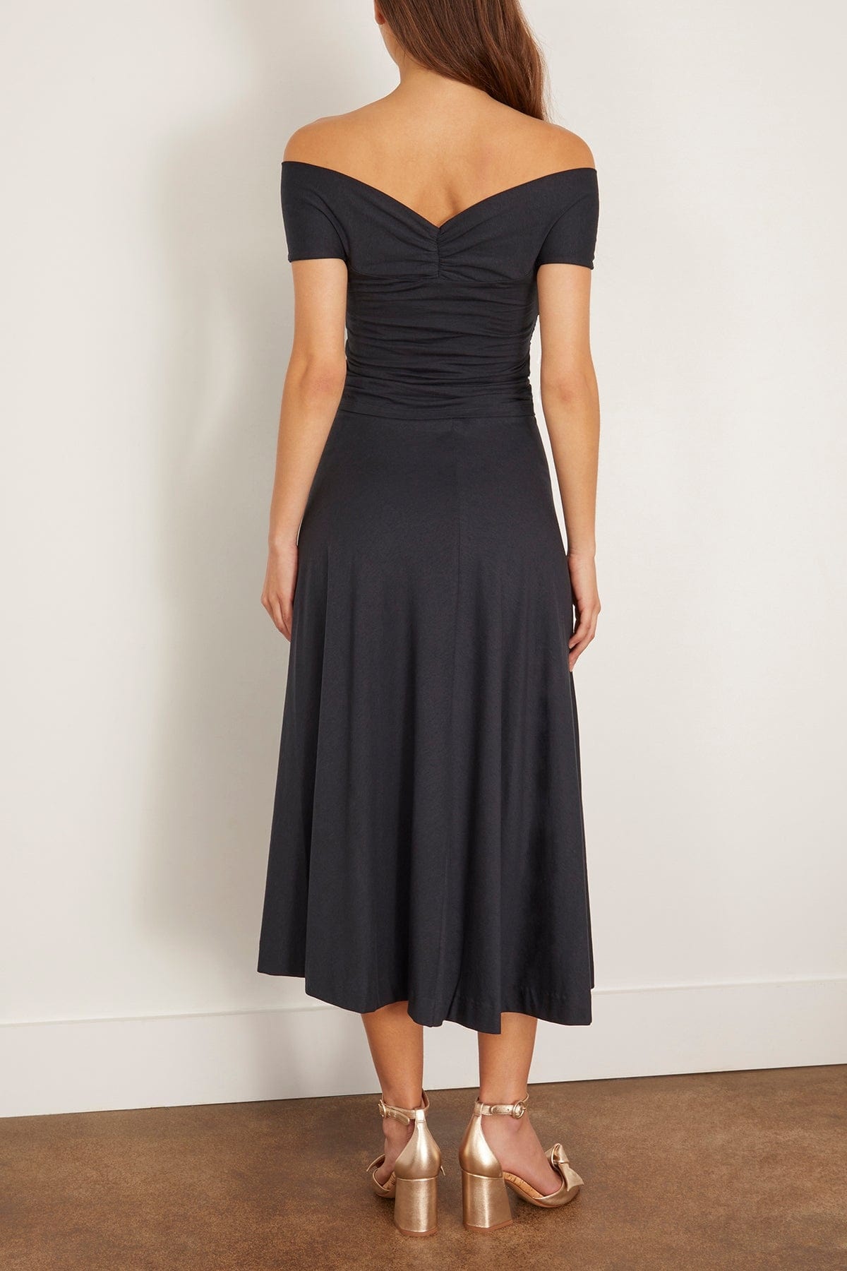Soft Drape Dress in Dark Navy - 4