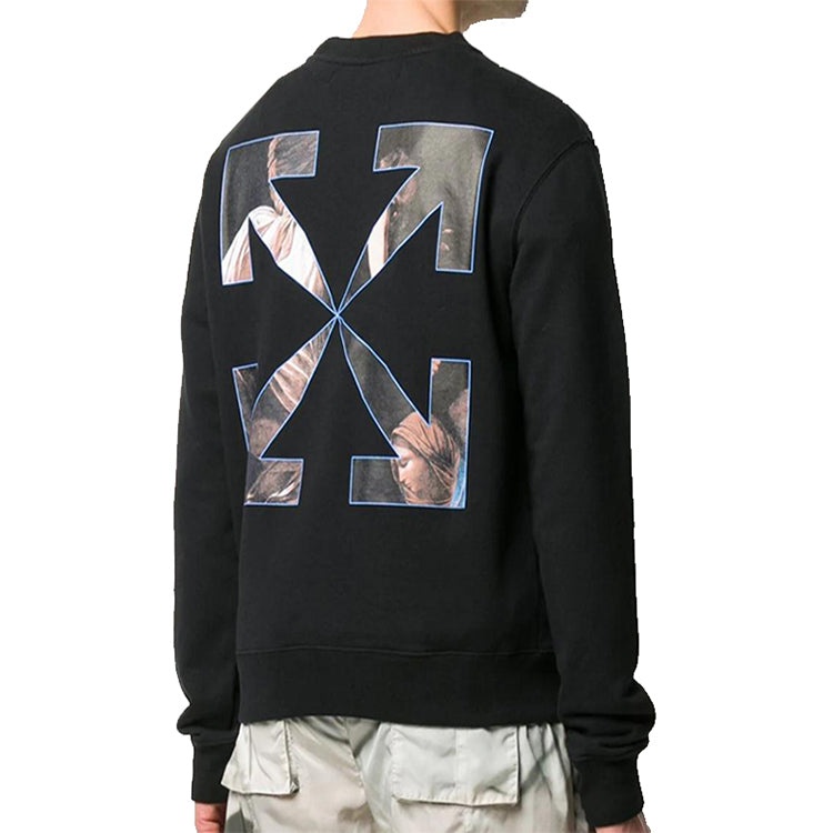 Off-White FW20 Caravaggio Angel Printing Sweater Men Black OMBA025E20FLE0051010 - 5