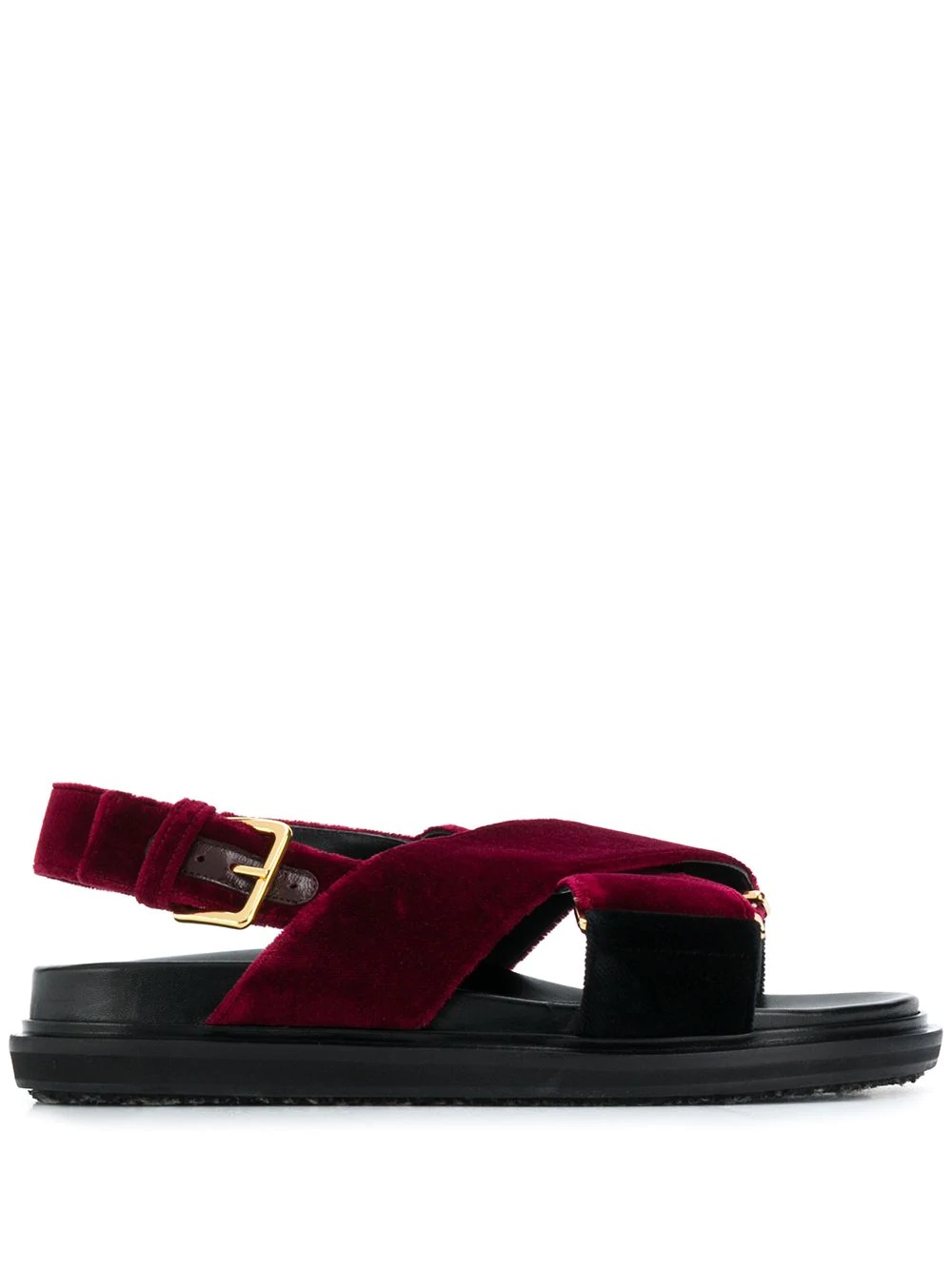 velvet crossover sandals - 1