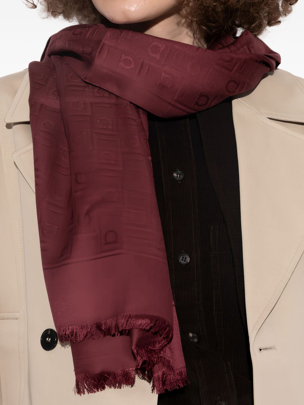 logo-pattern scarf - 1