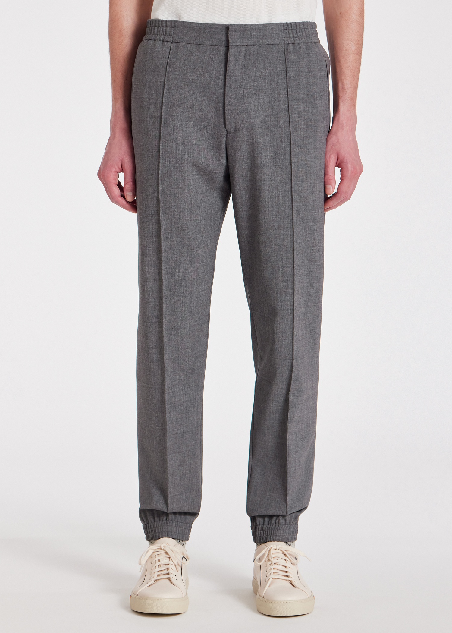 Grey Bi-Stretch Wool Cuffed Trousers - 3