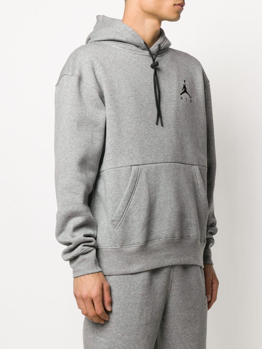 logo print drawstring hoodie - 3