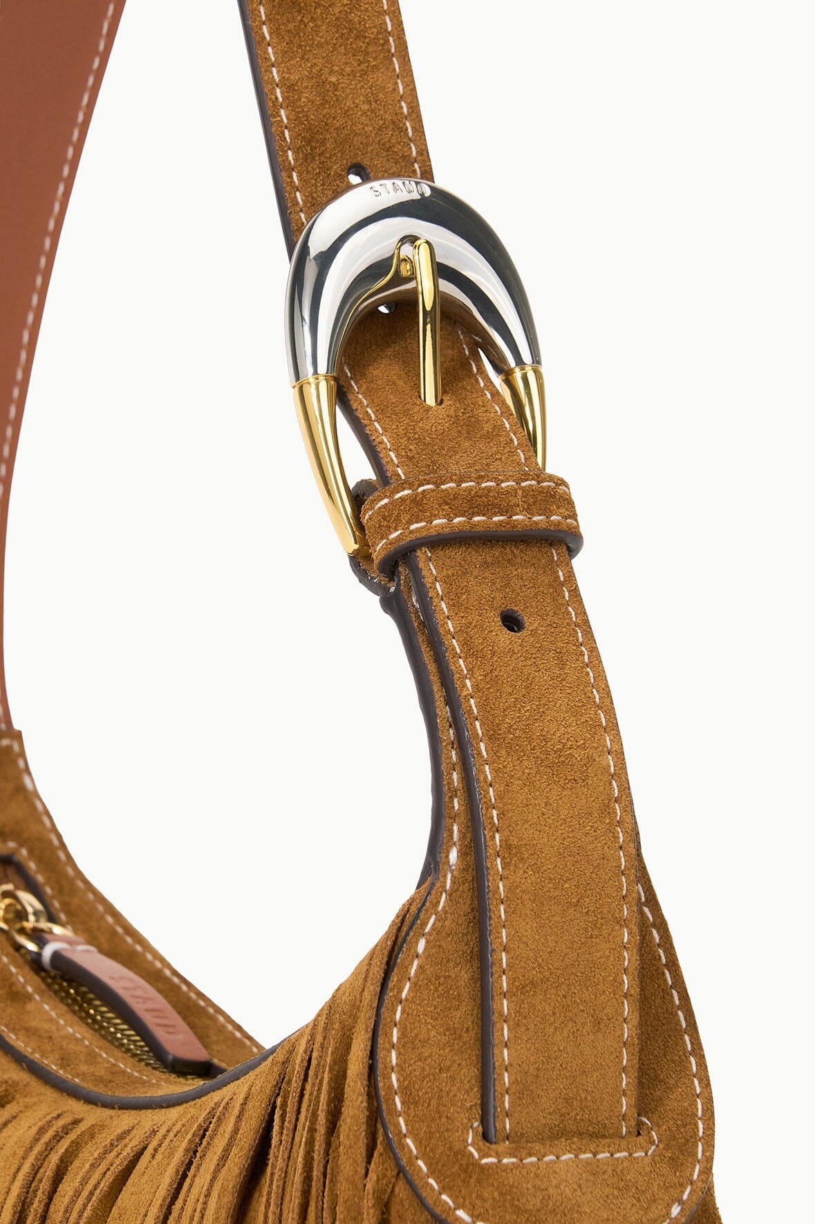 STAUD OWEN BAG TAN FRINGE - 7