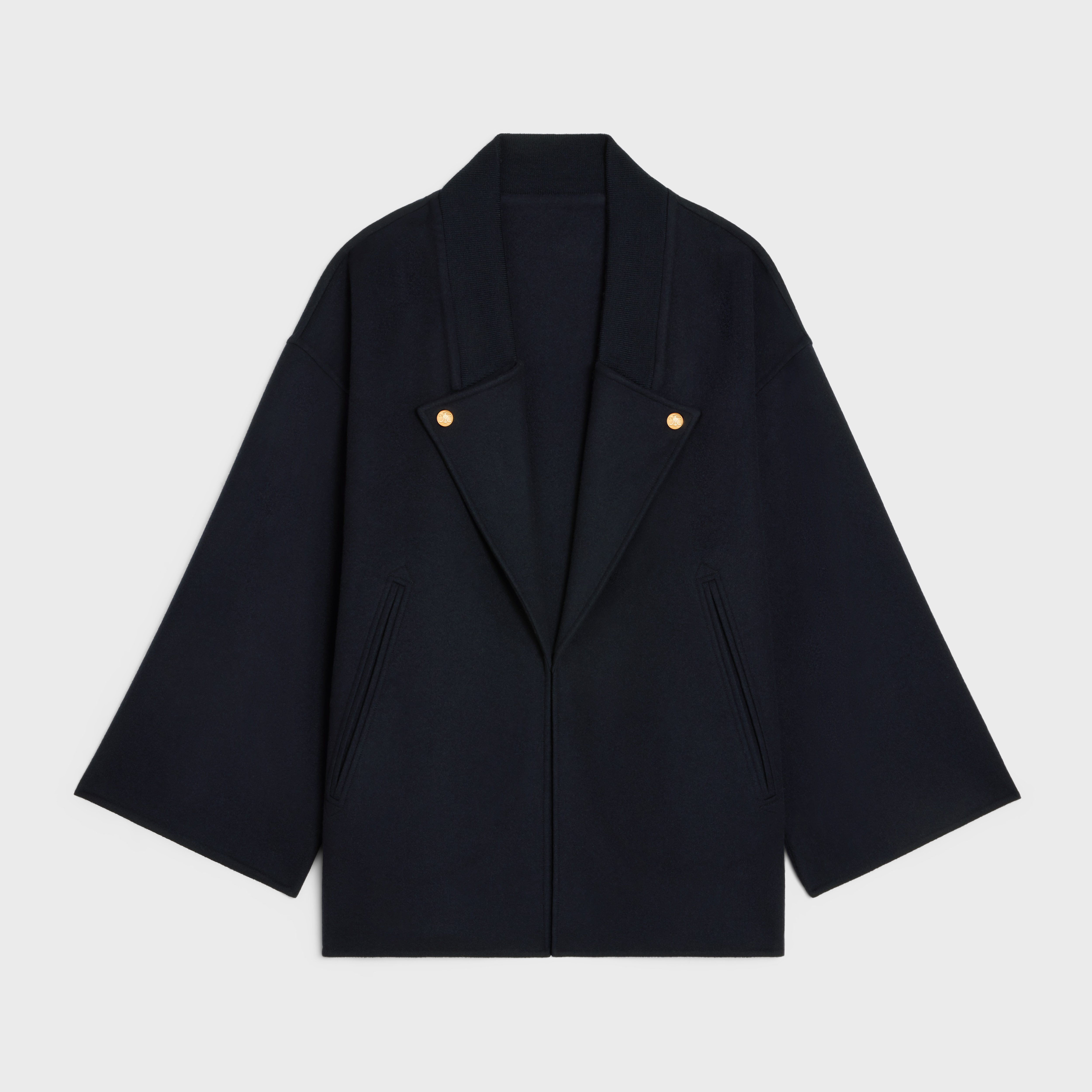 loose peacoat in double face cashmere - 1