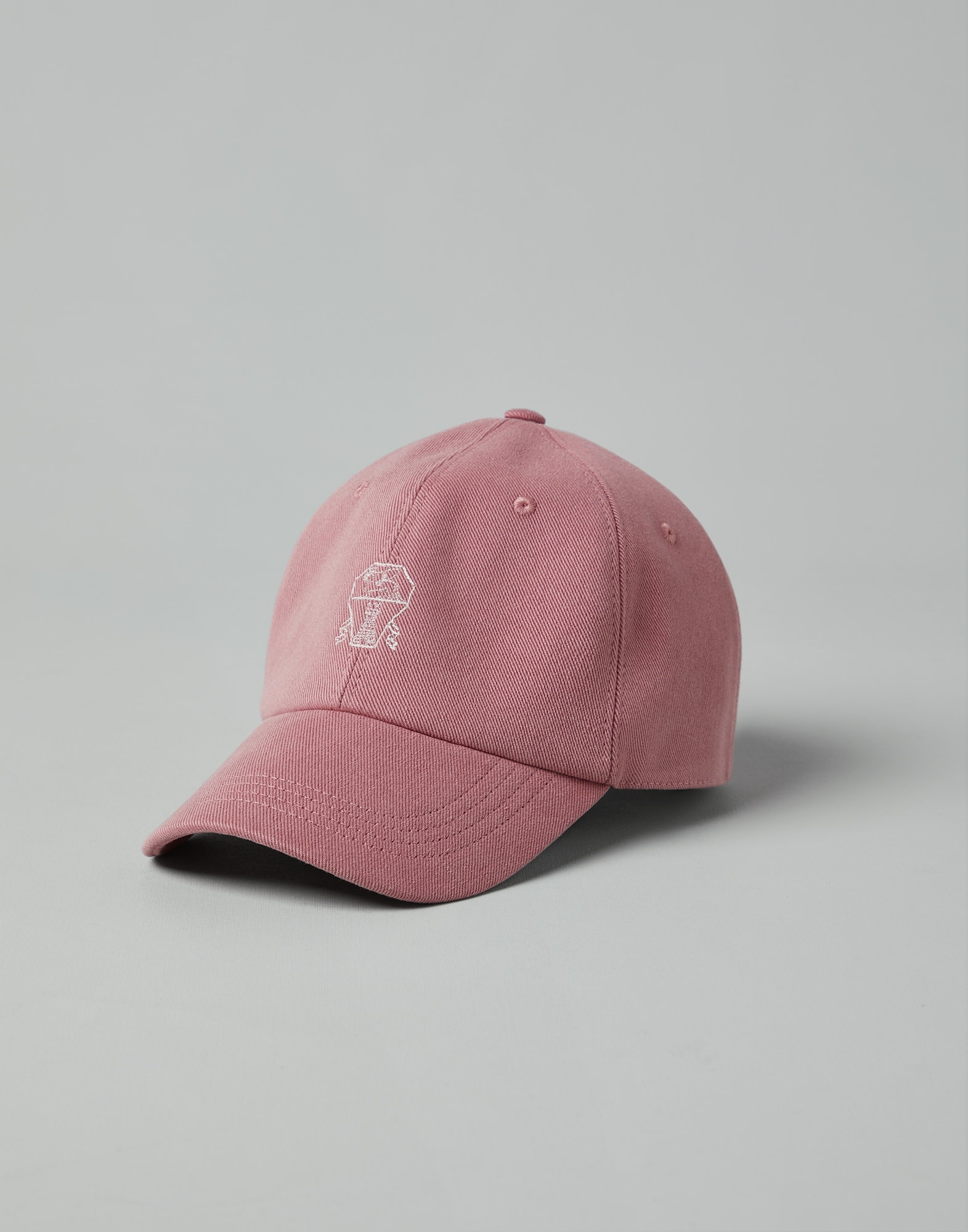 Garment-dyed lightweight denim baseball cap with embroidered logo - 1