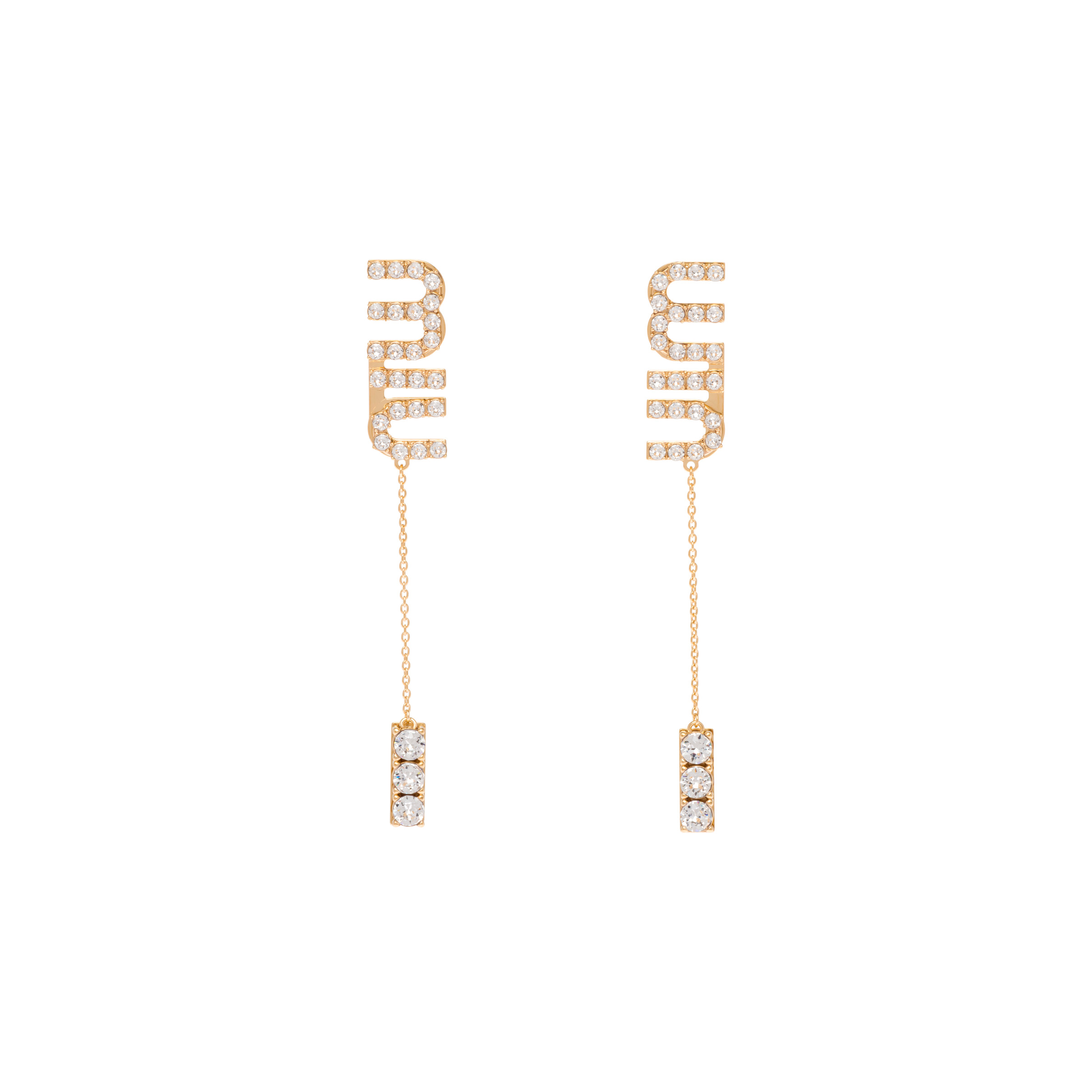 Pendant earrings with crystals - 1