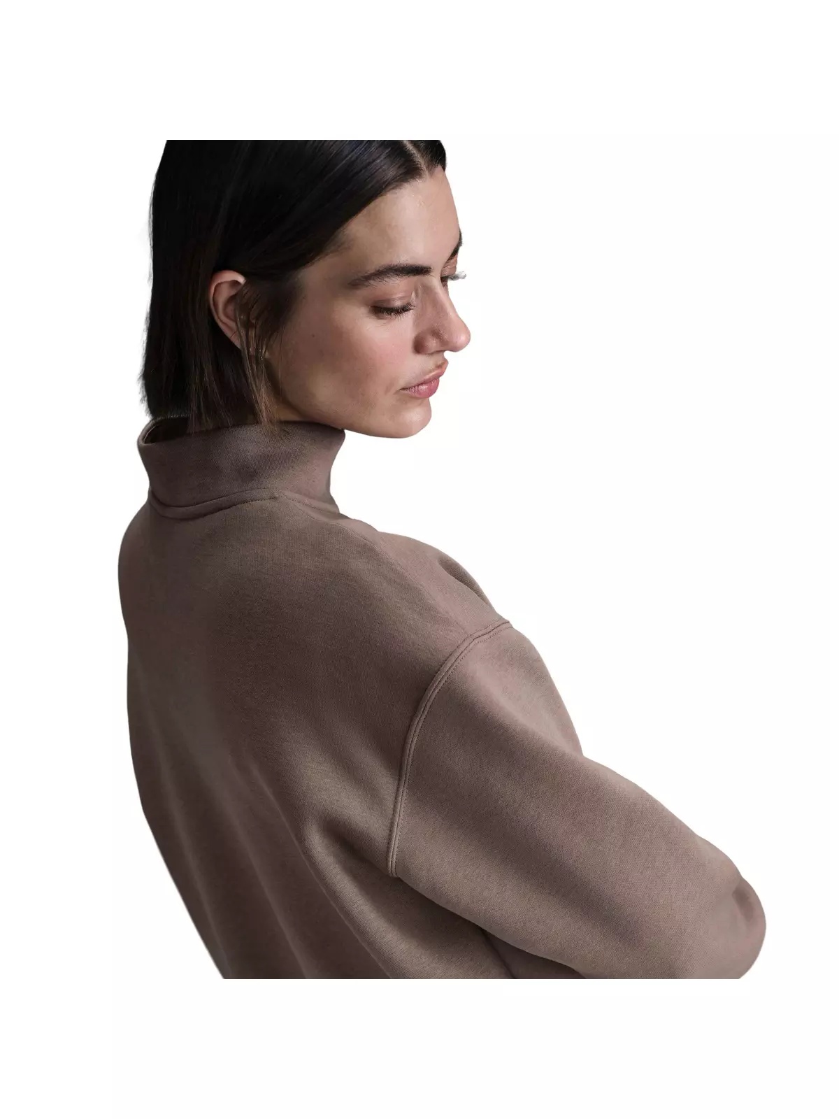 Women's Sportswear Phoenix Fleece Oversized 1/4 Zip Sweatshirt - Brown - 2