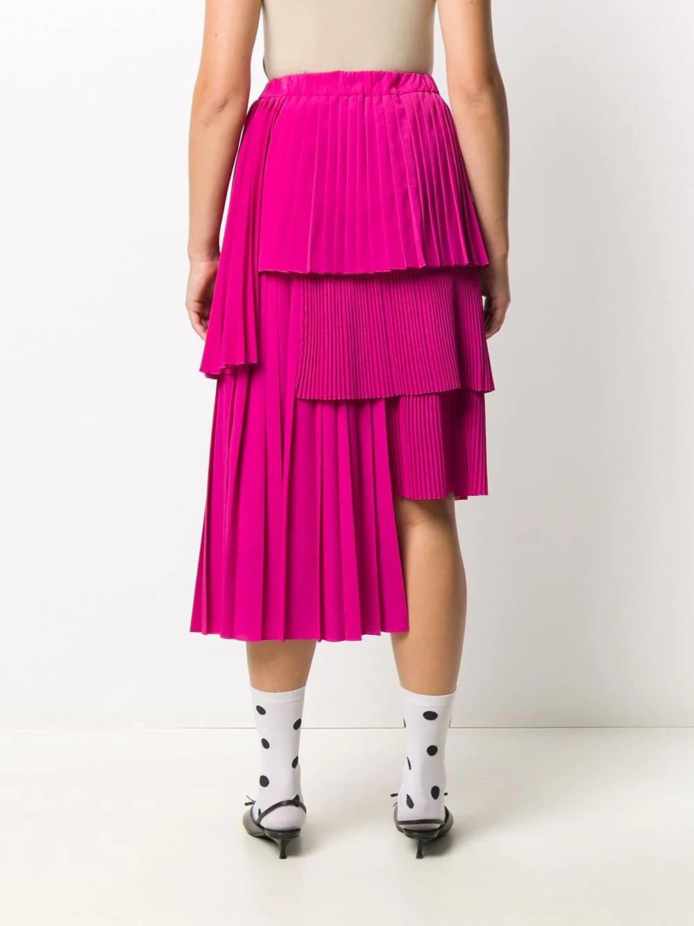 pleated tiered-design  skirt - 4