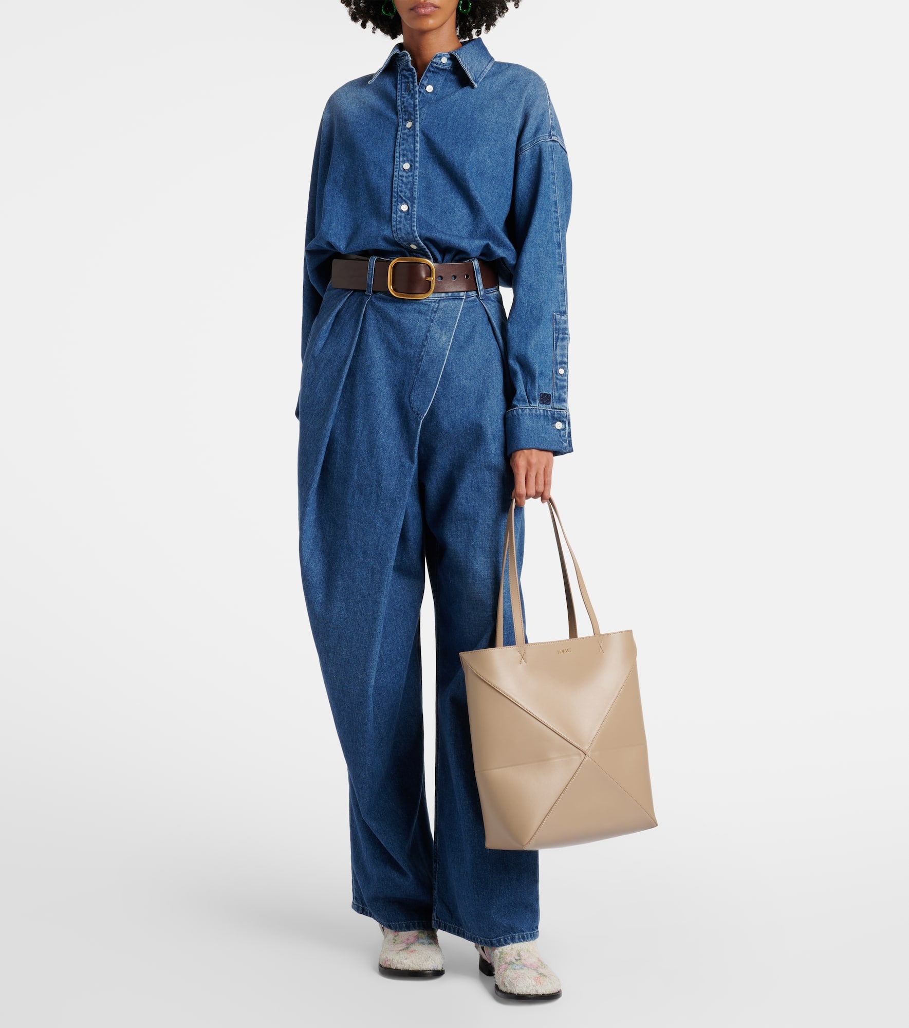 Puzzle Fold Medium leather tote bag - 5