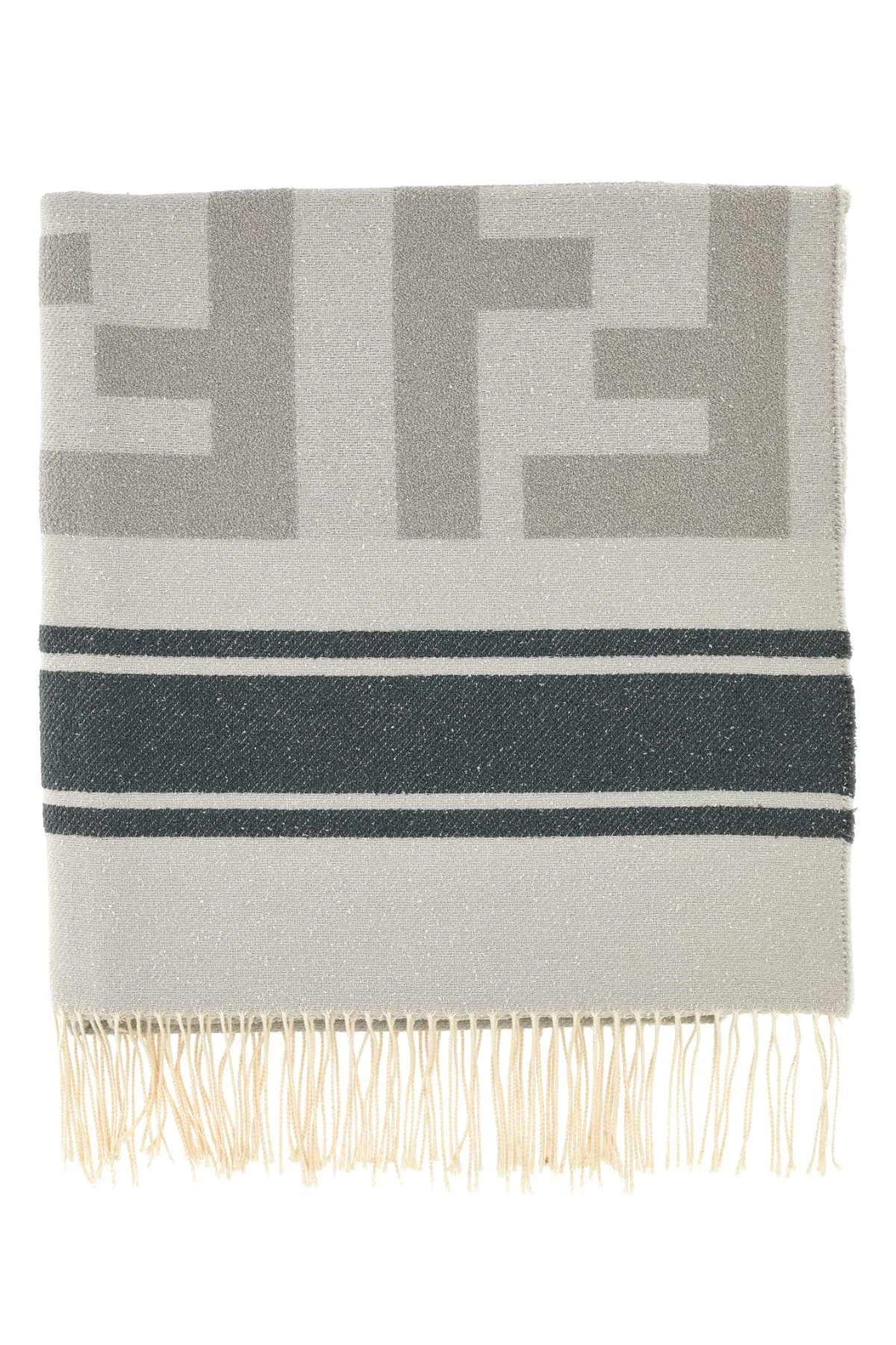Fendi Men Embroidered Cotton Blend Beach Towel - 1