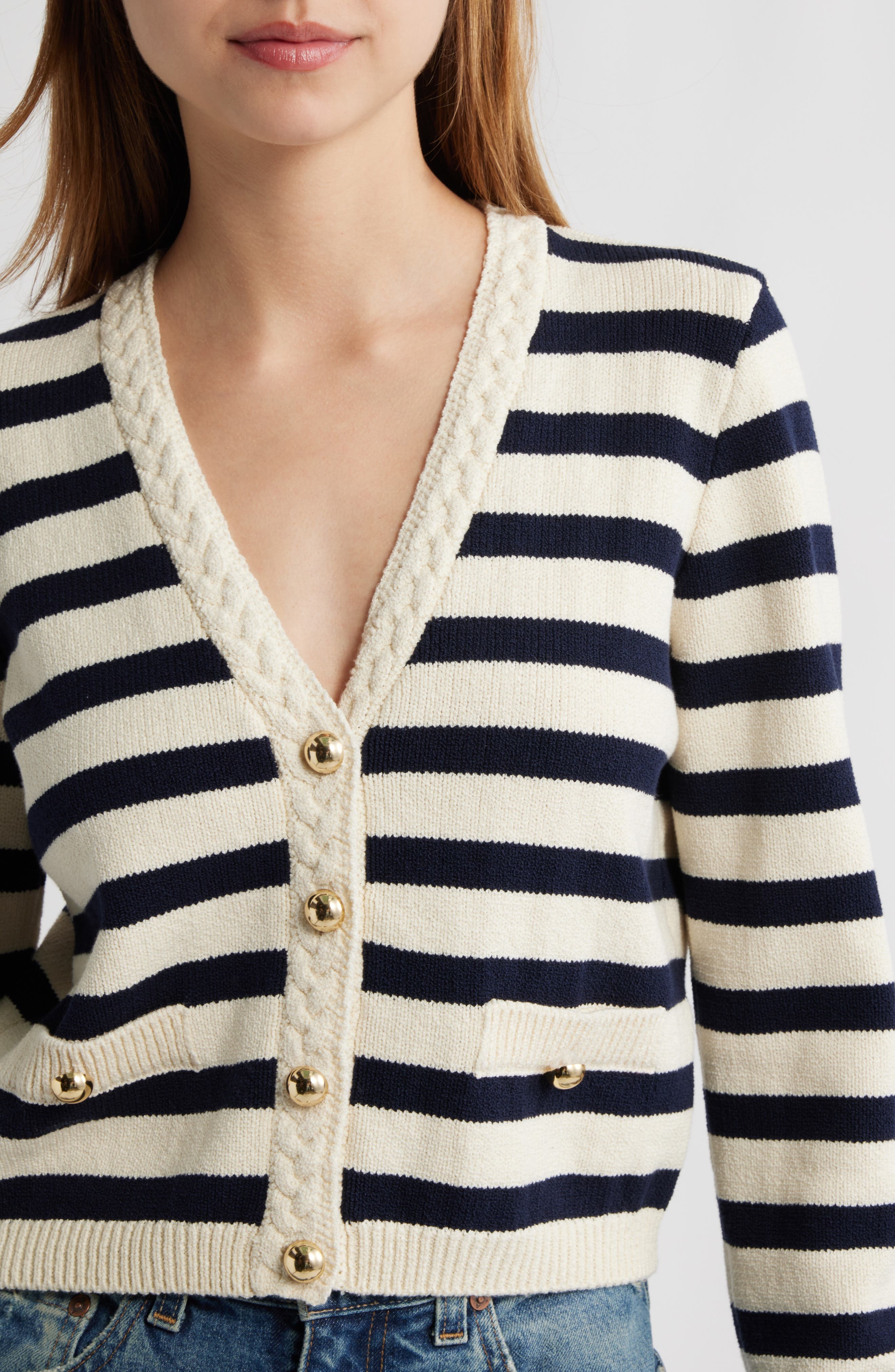 FRAME The Harbor Cardigan in Navy Multi at Nordstrom - 4