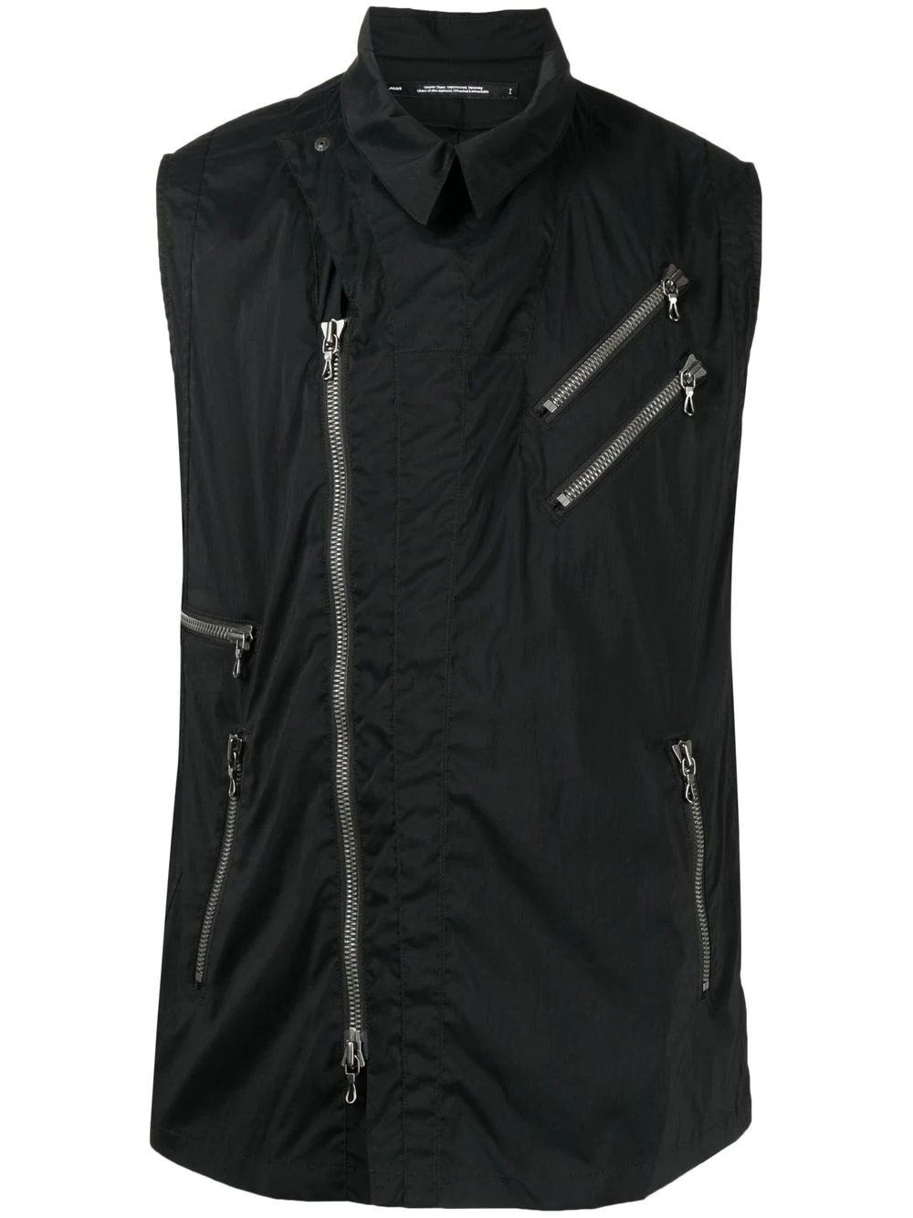 multiple-pocket zip-up gilet - 1