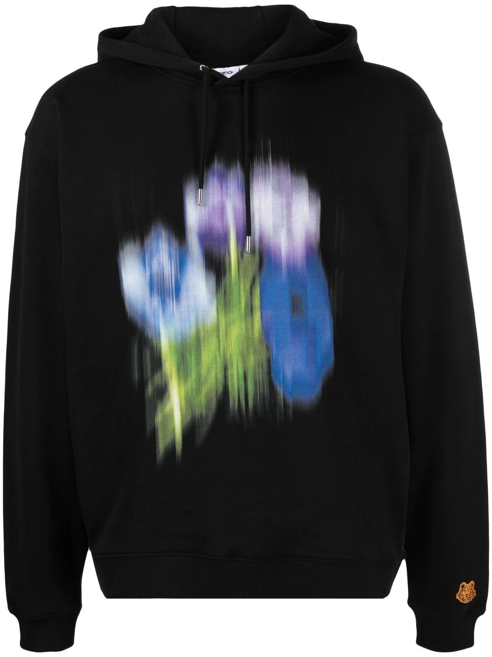 abstract-print drawstring hoodie - 1