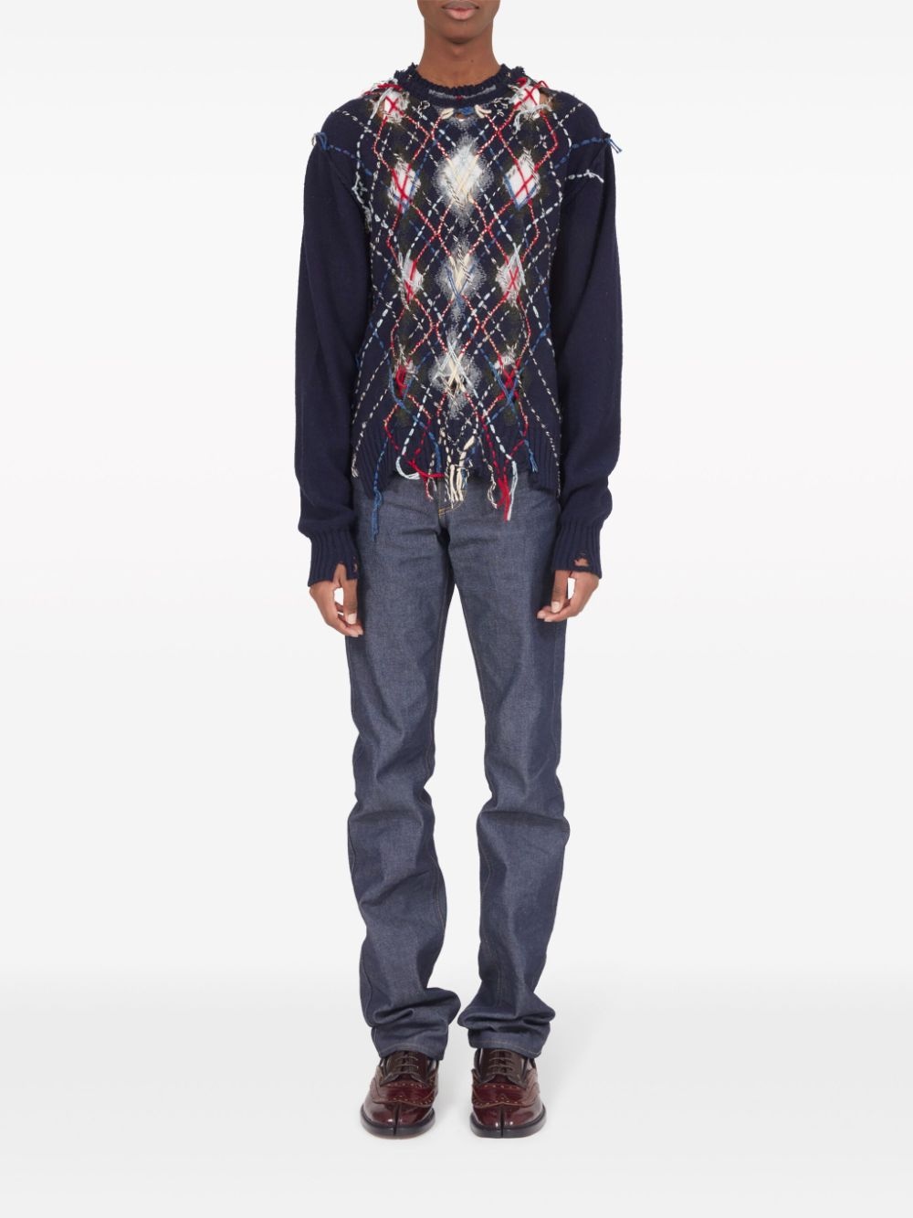 contrasting-stitch argyle-knit jumper - 2