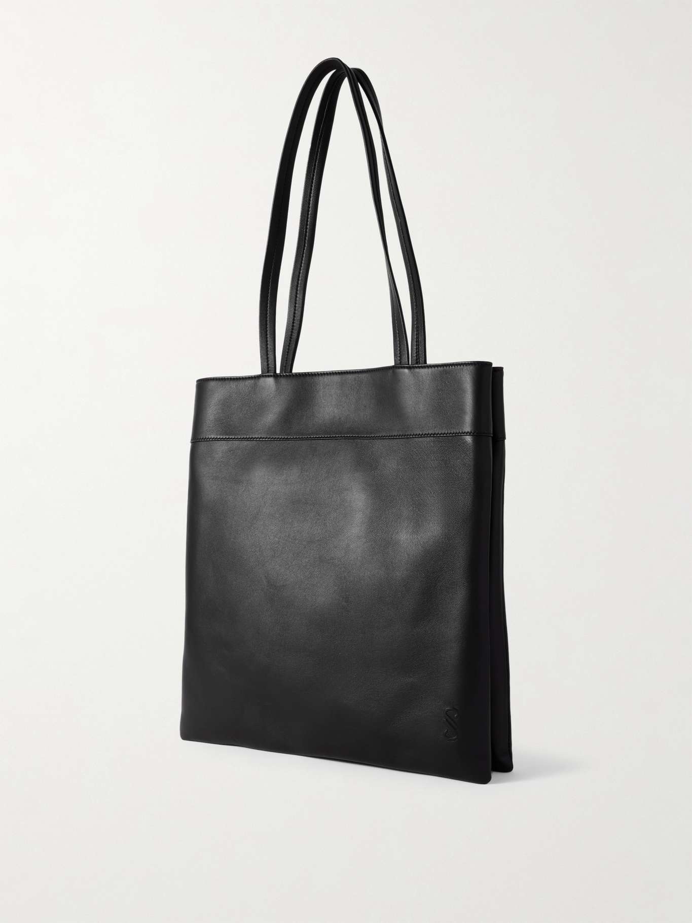 Split leather tote bag Black - 3