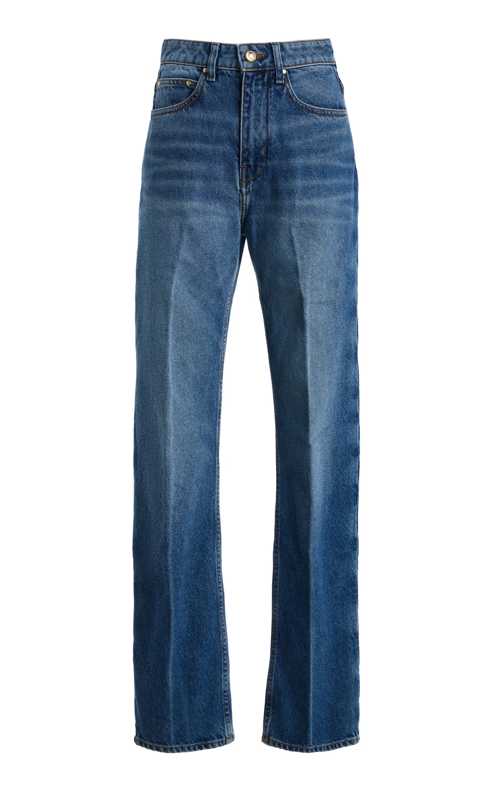 Noon Rigid High-Rise Straight-Leg Jeans dark wash - 1