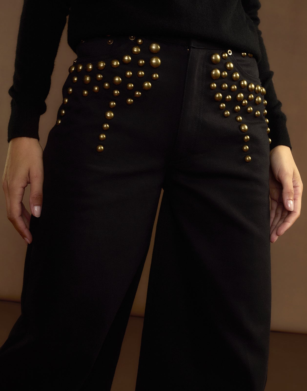 Serena Studded Wide Leg Jeans - 6