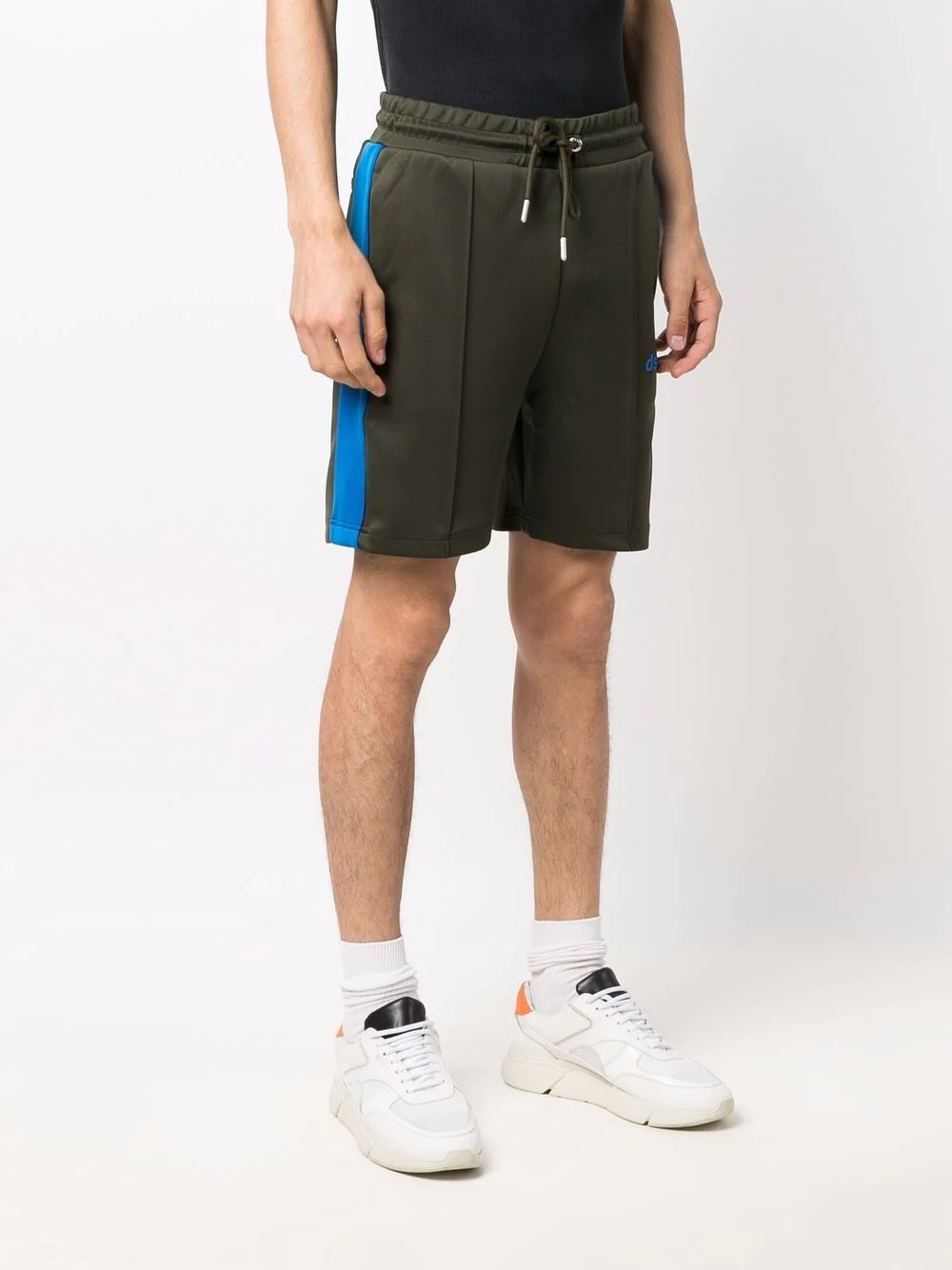 logo-print panelled track shorts - 3