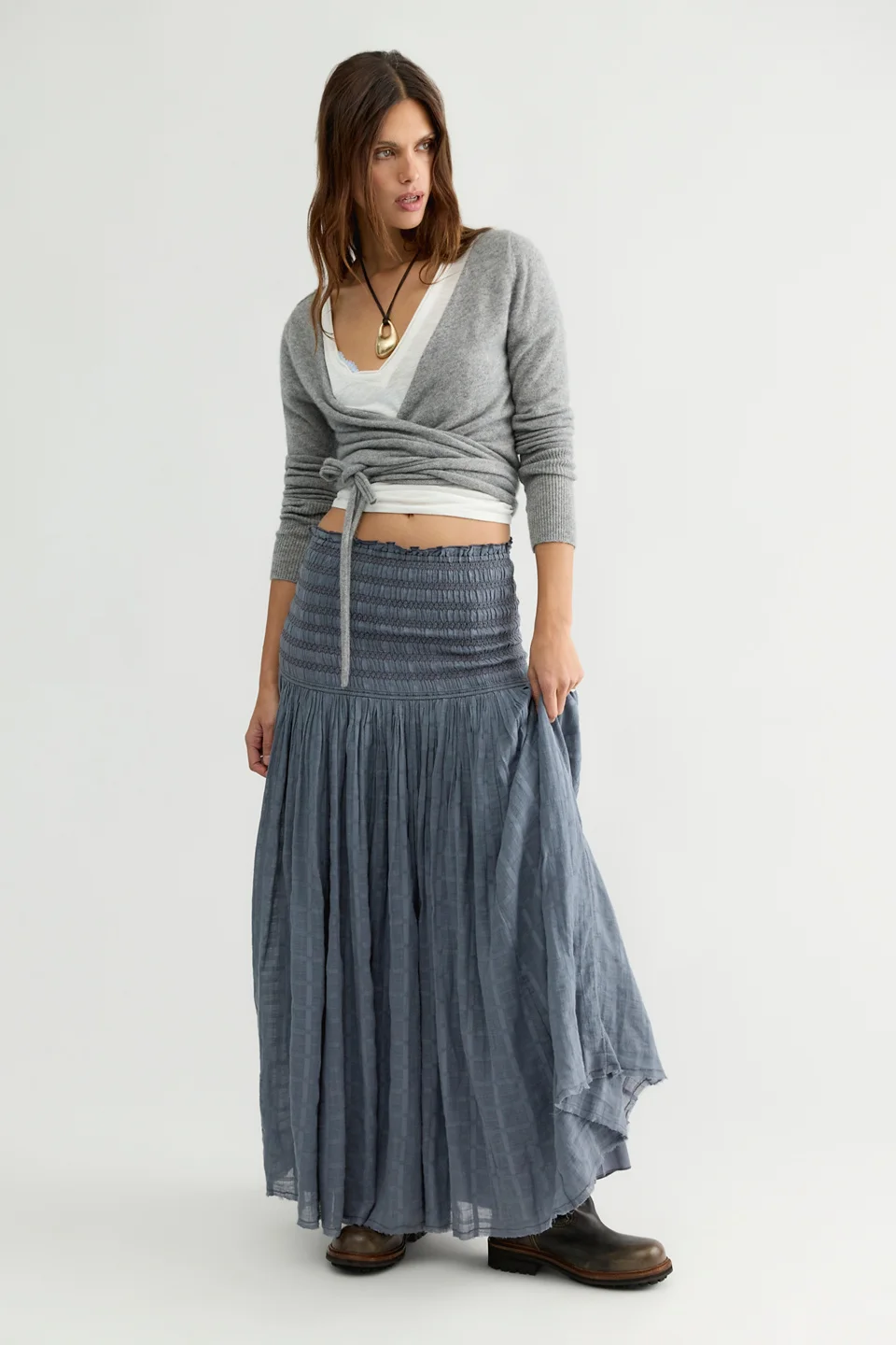 Raven Solid Convertible Maxi Skirt - 1