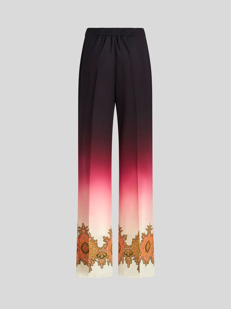 COLOUR SHADED CRÊPE DE CHINE PALAZZO TROUSERS - 1