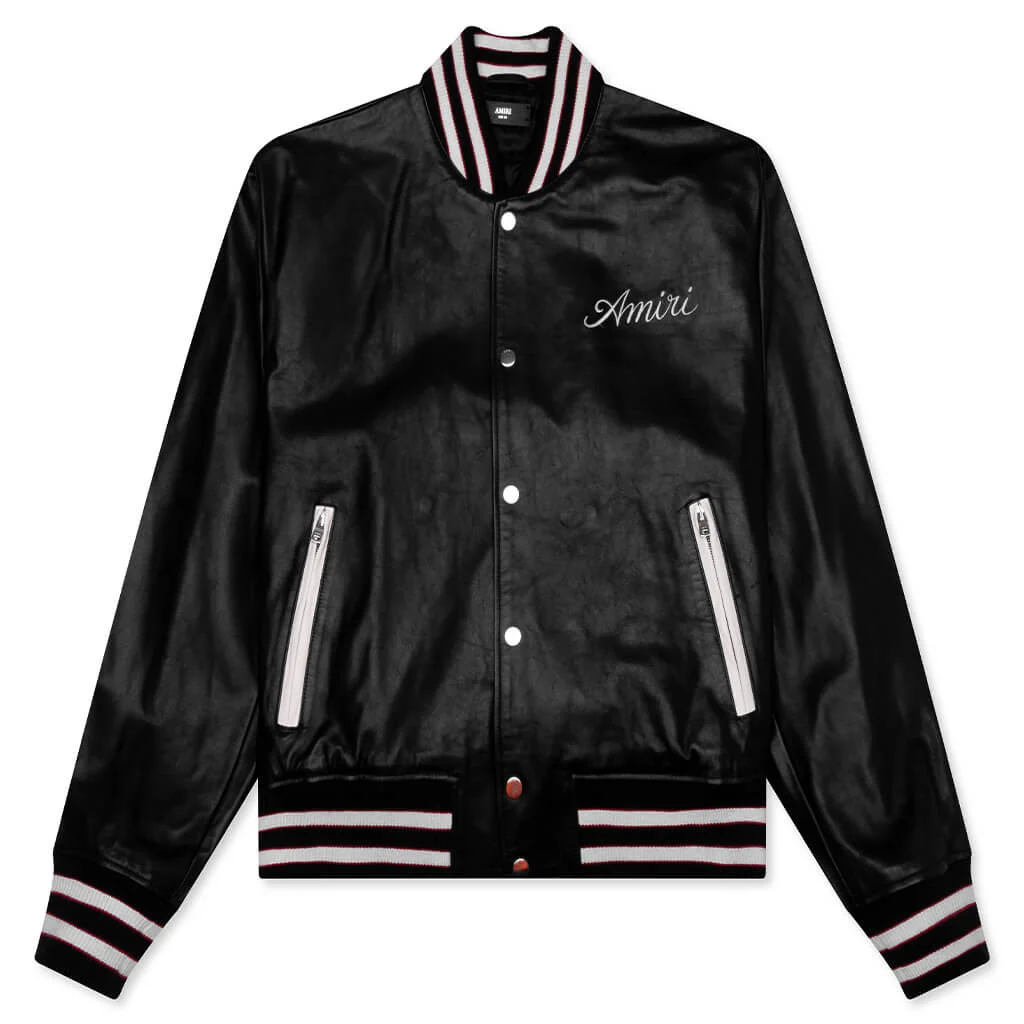 CLUB AMIRI LEATHER VARSITY - BLACK - 1
