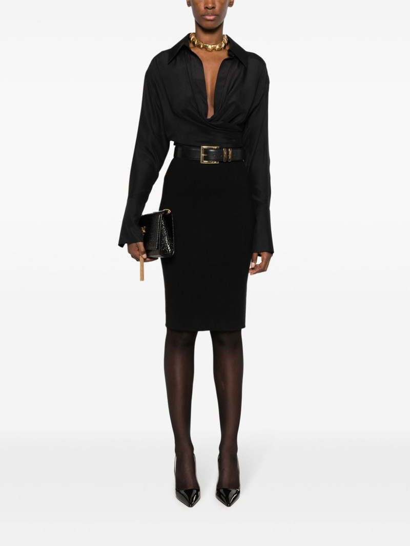SAINT LAURENT fine-knit pencil skirt outlook